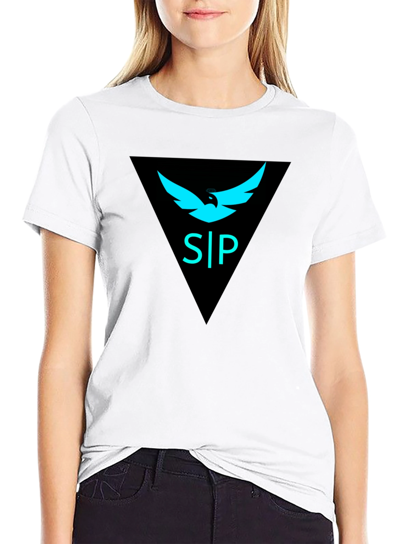 Black T-Shirt with Abstract Graphic Design
