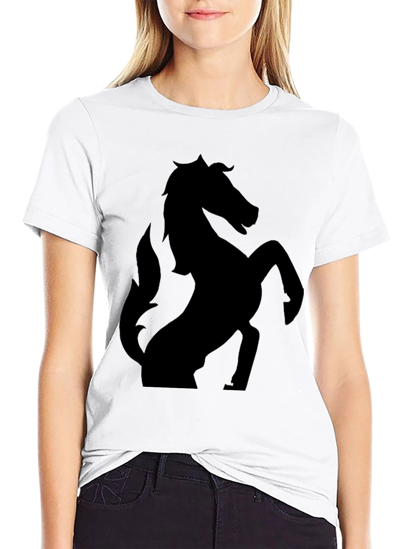 Black Horse Silhouette T-Shirt - Stylish Graphic Tee