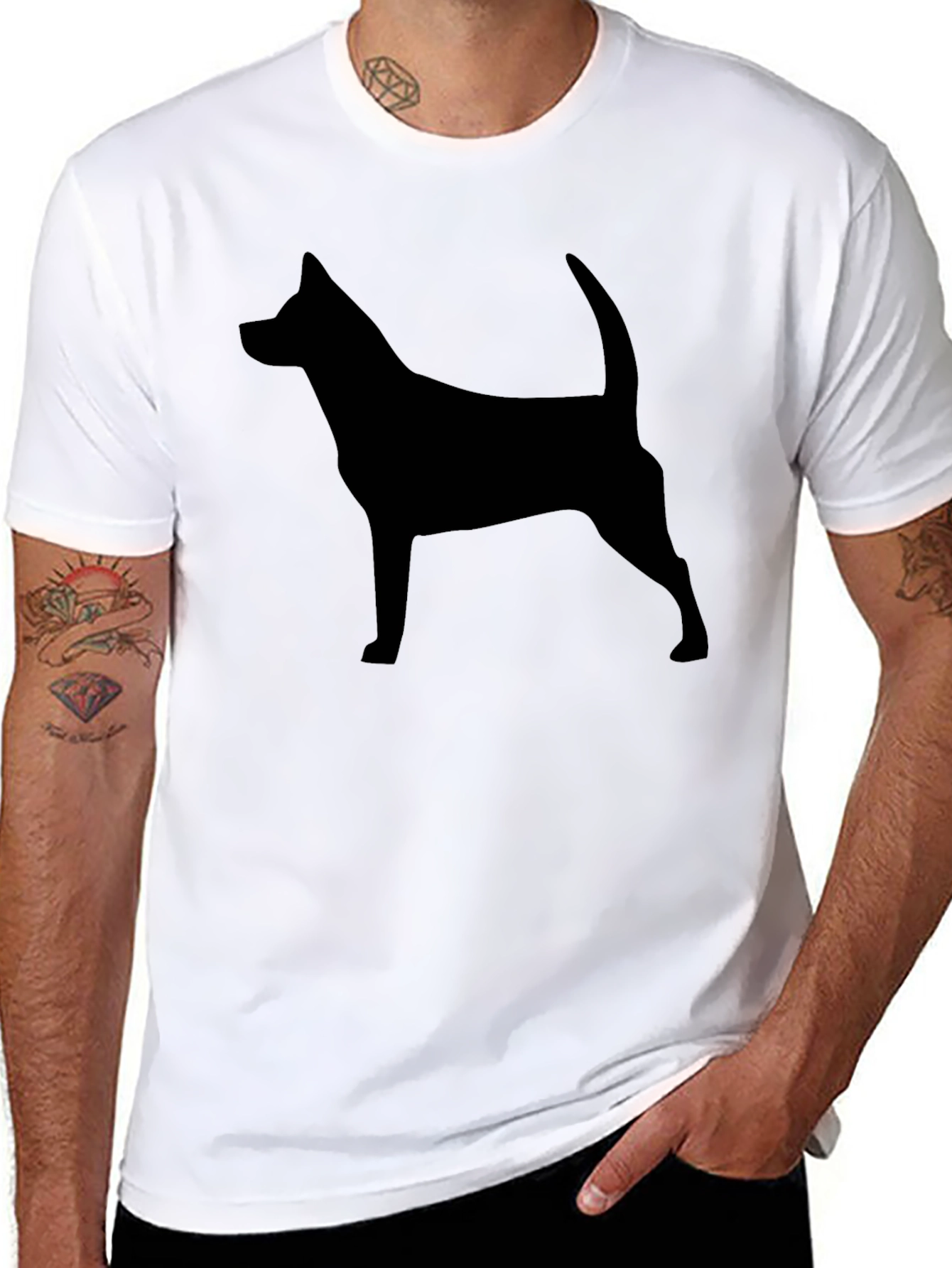 Dog Silhouette T-Shirt - Casual Comfort