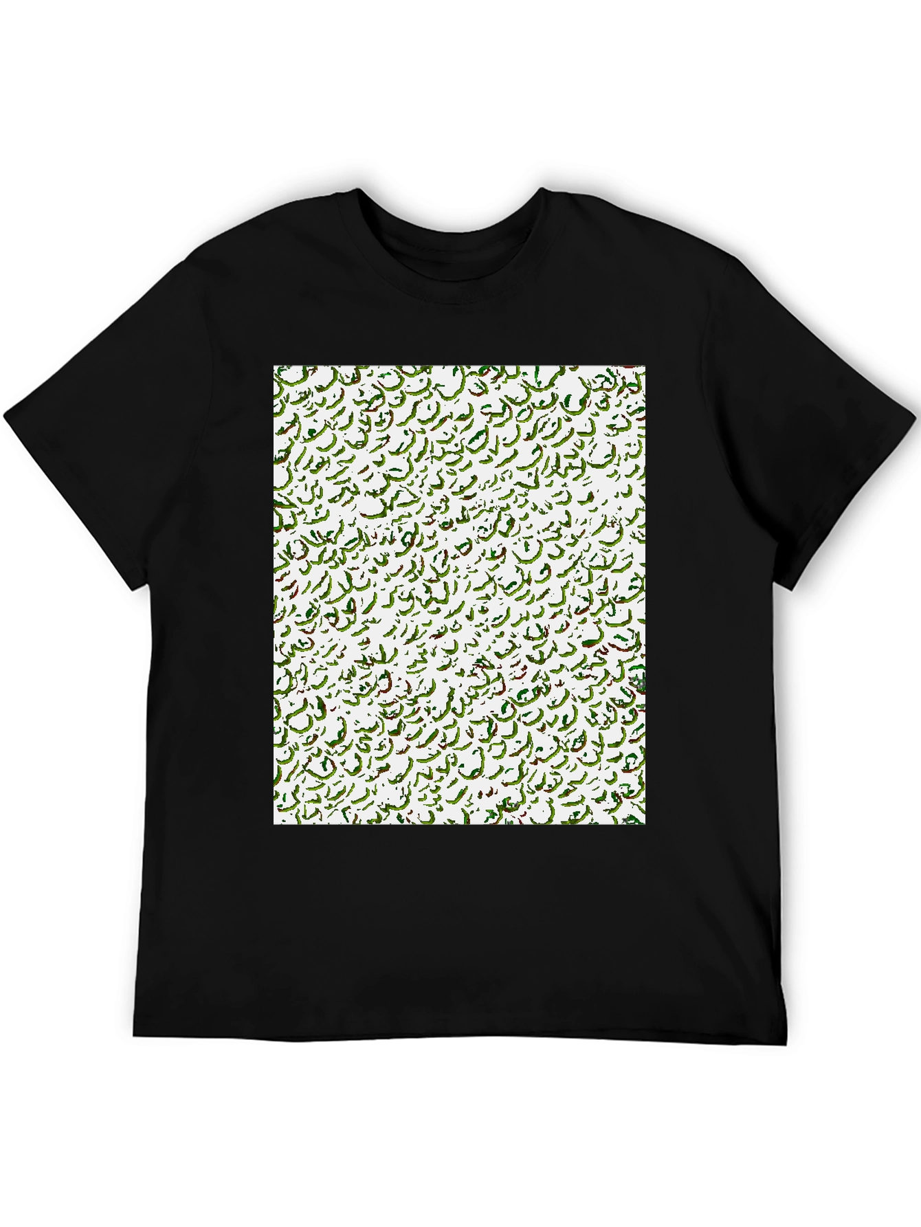 Abstract Calligraphy Print Black T-Shirt