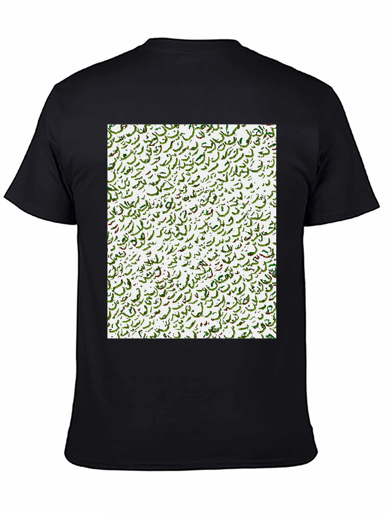 Abstract Calligraphy Print Black T-Shirt
