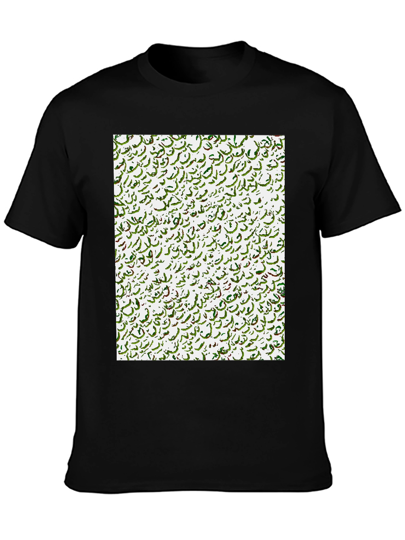 Abstract Calligraphy Print Black T-Shirt