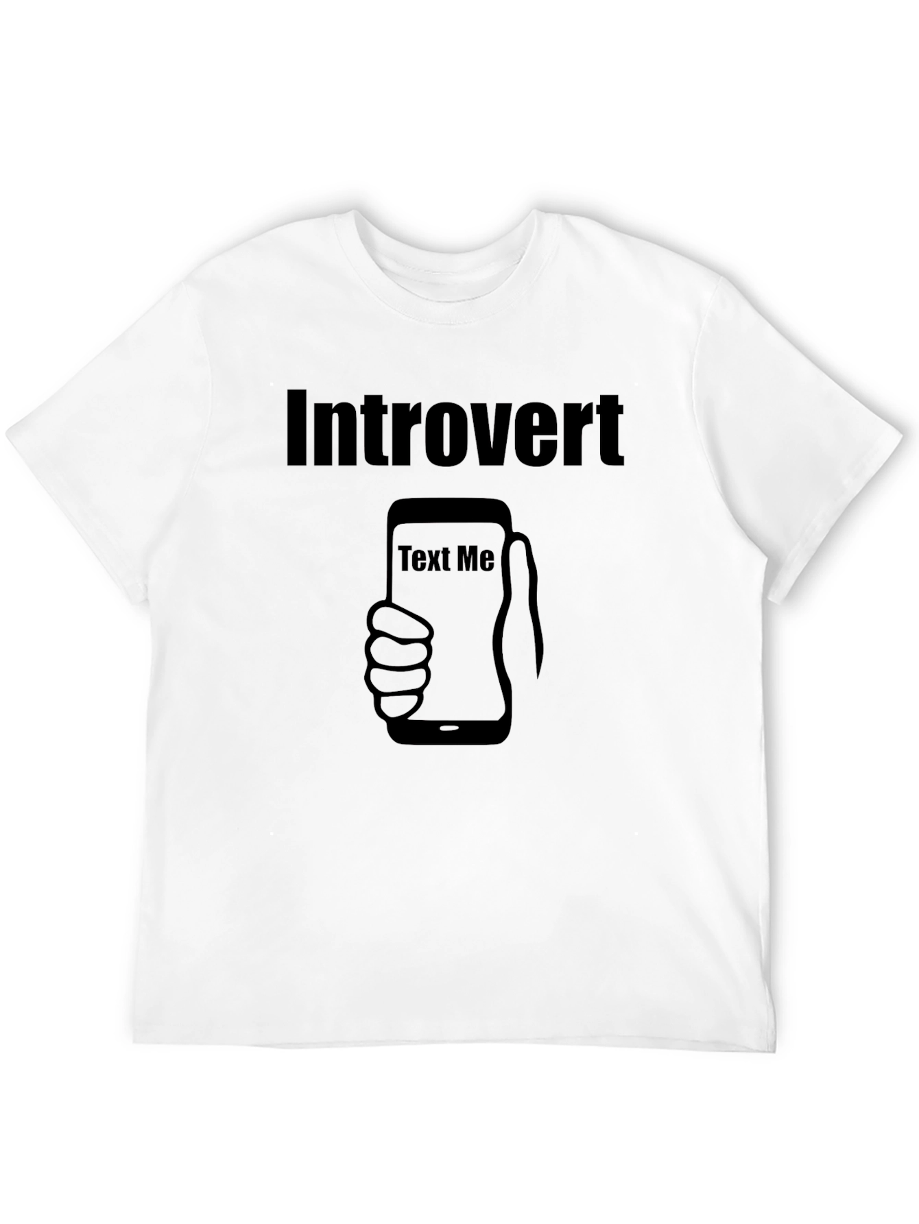 Introvert Text Me Black T-Shirt