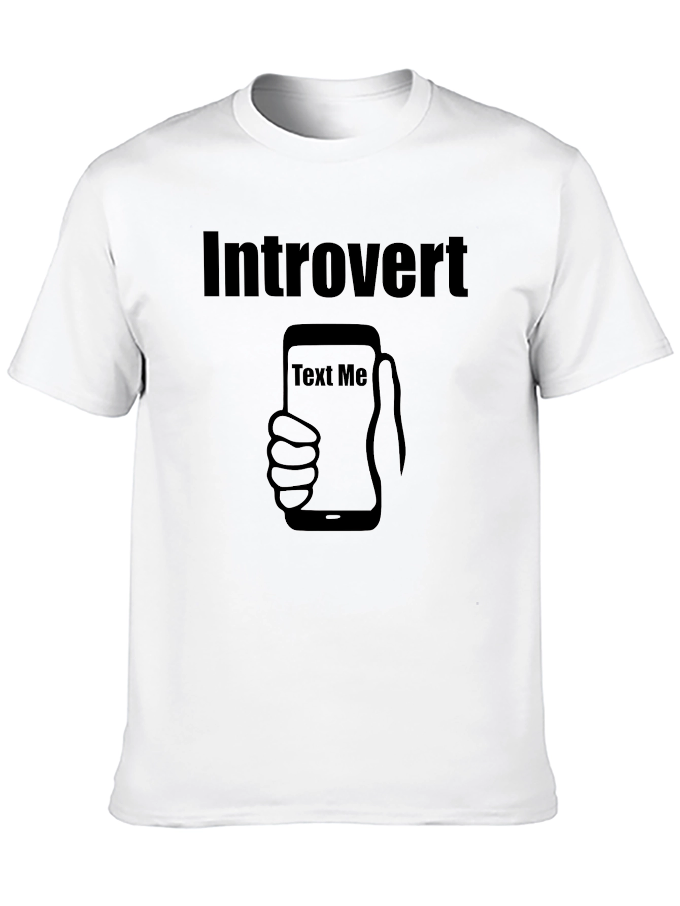 Introvert Text Me Black T-Shirt