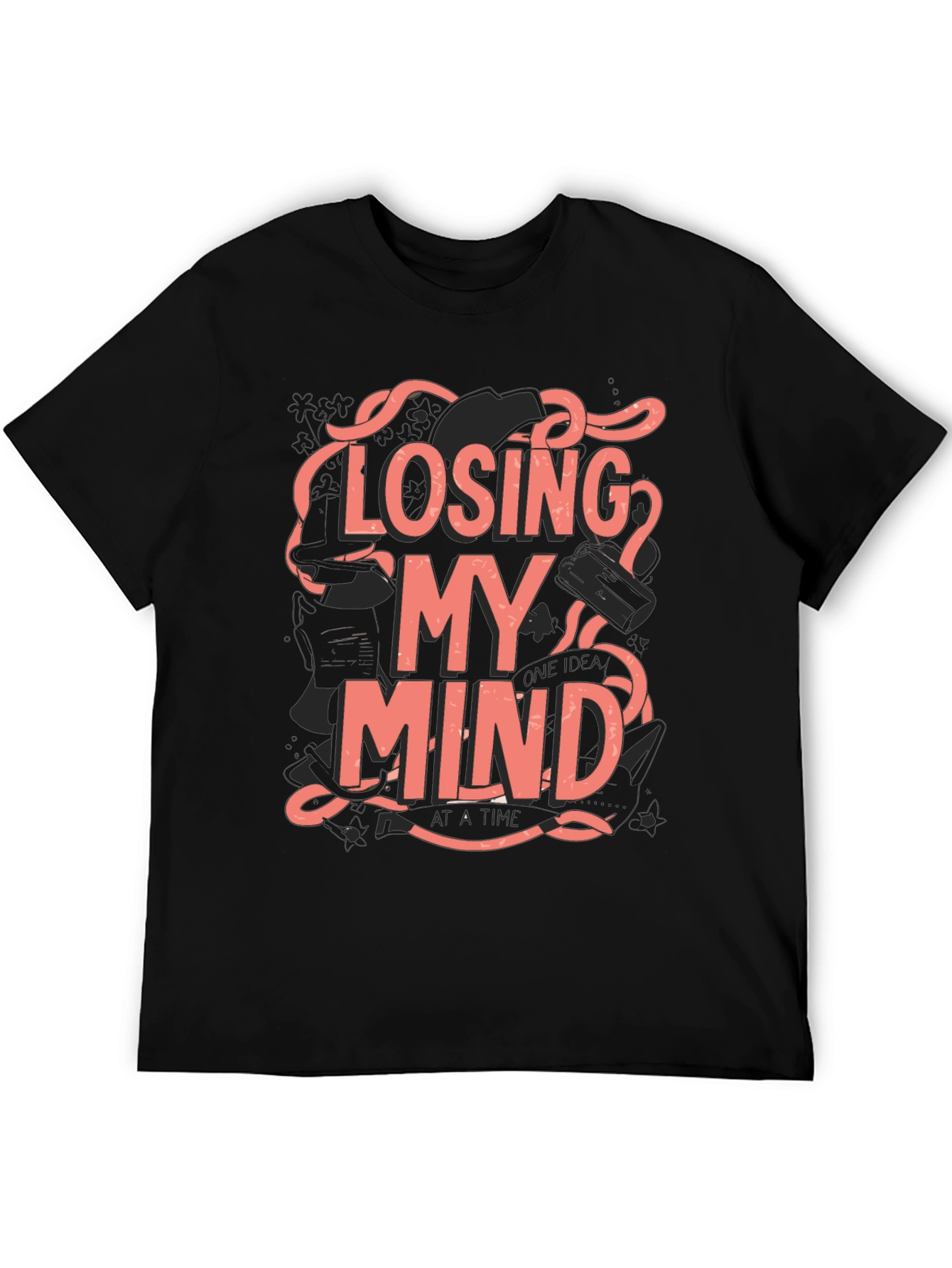 Losing My Mind Graphic Tee - Black