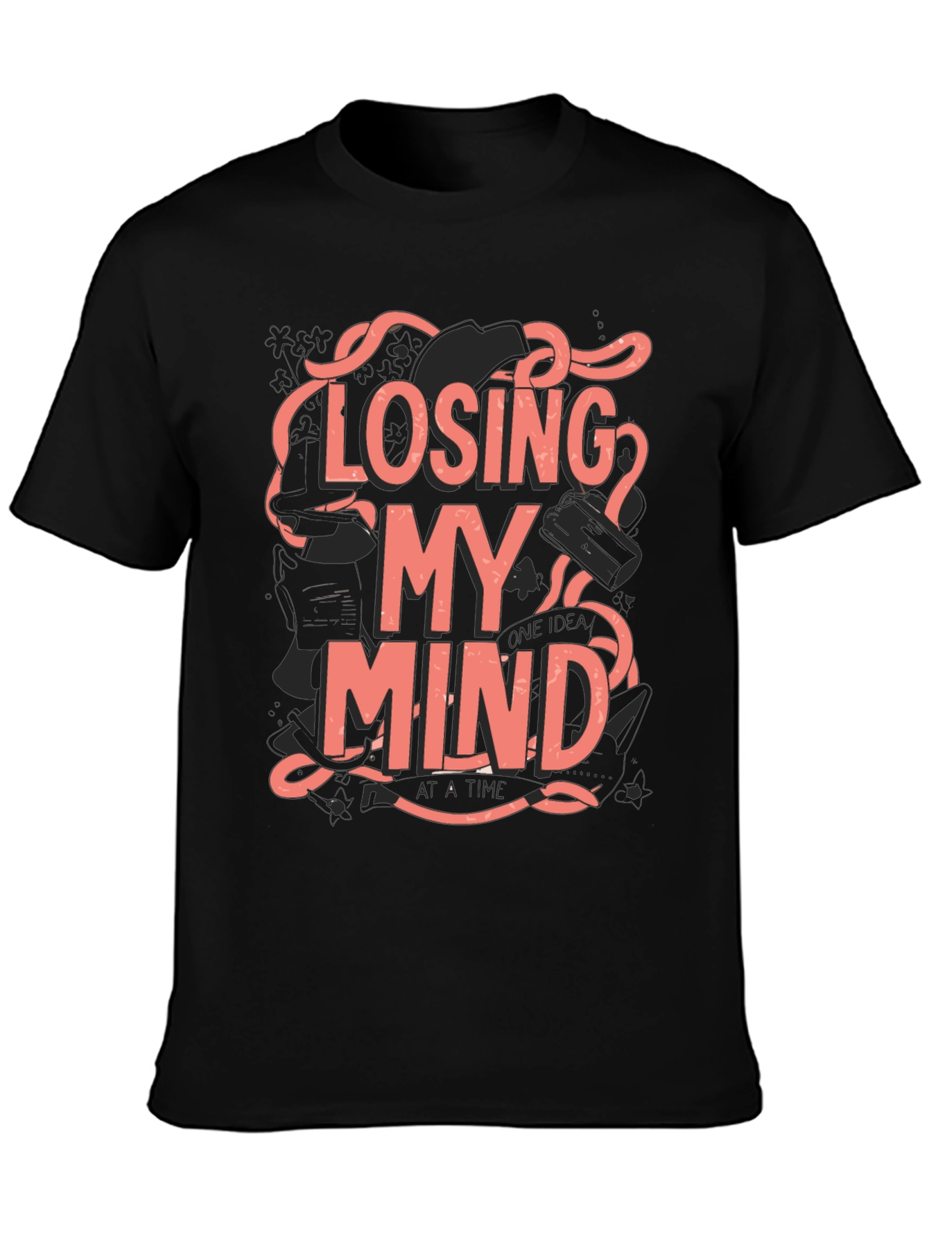 Losing My Mind Graphic Tee - Black