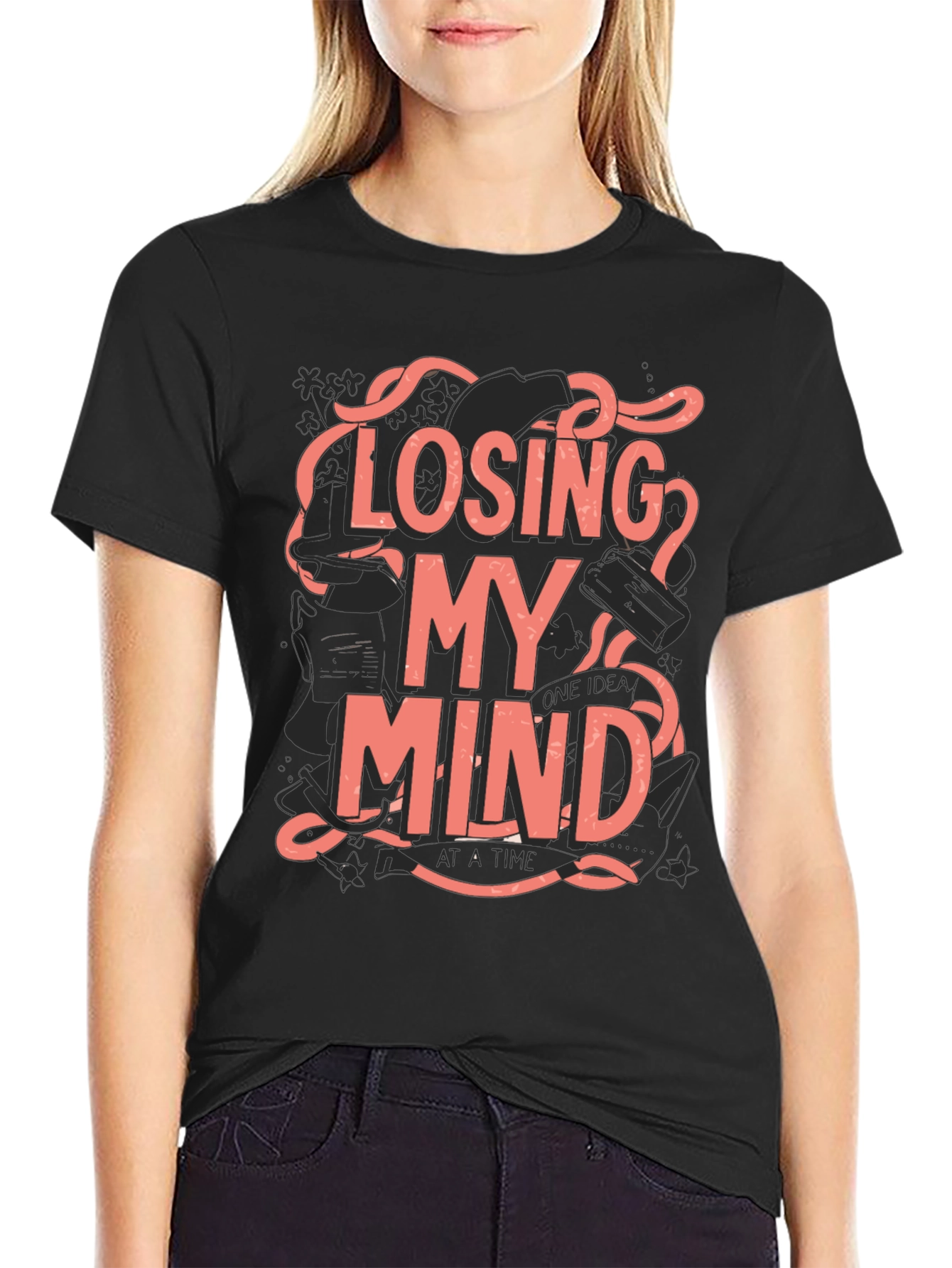Losing My Mind Graphic Tee - Black