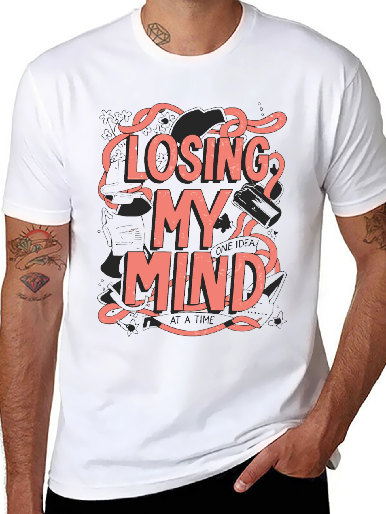 Losing My Mind Graphic Tee - Black