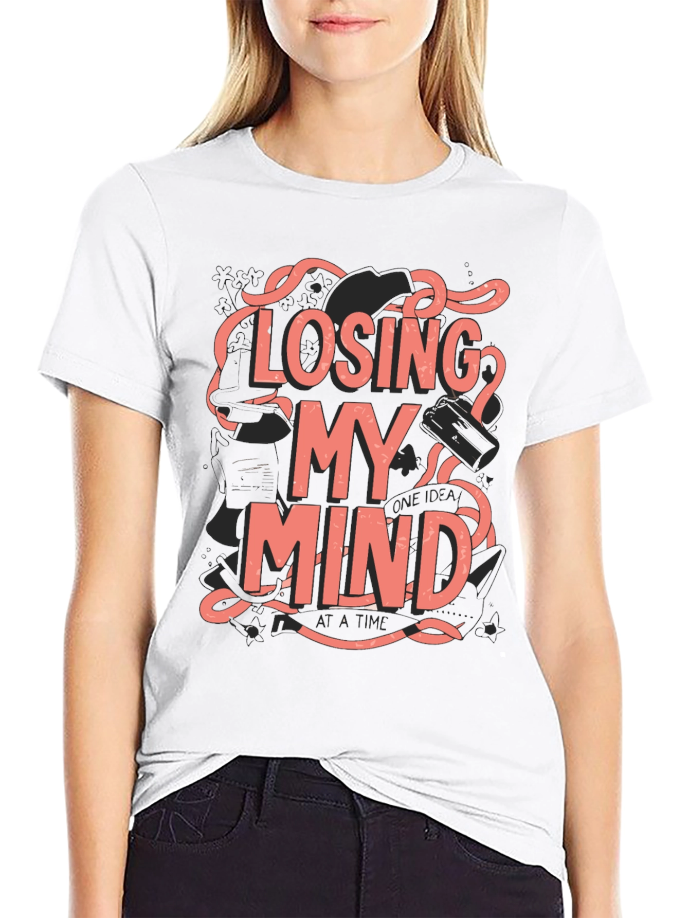 Losing My Mind Graphic Tee - Black