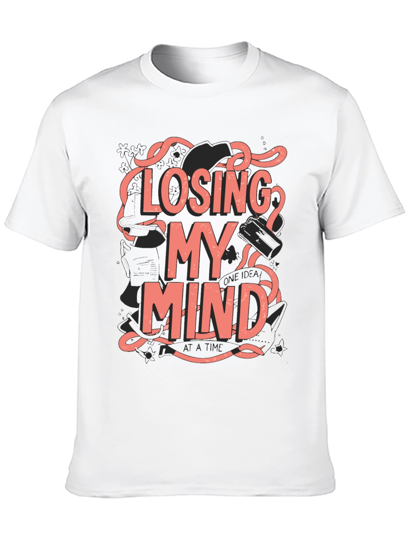Losing My Mind Graphic Tee - Black