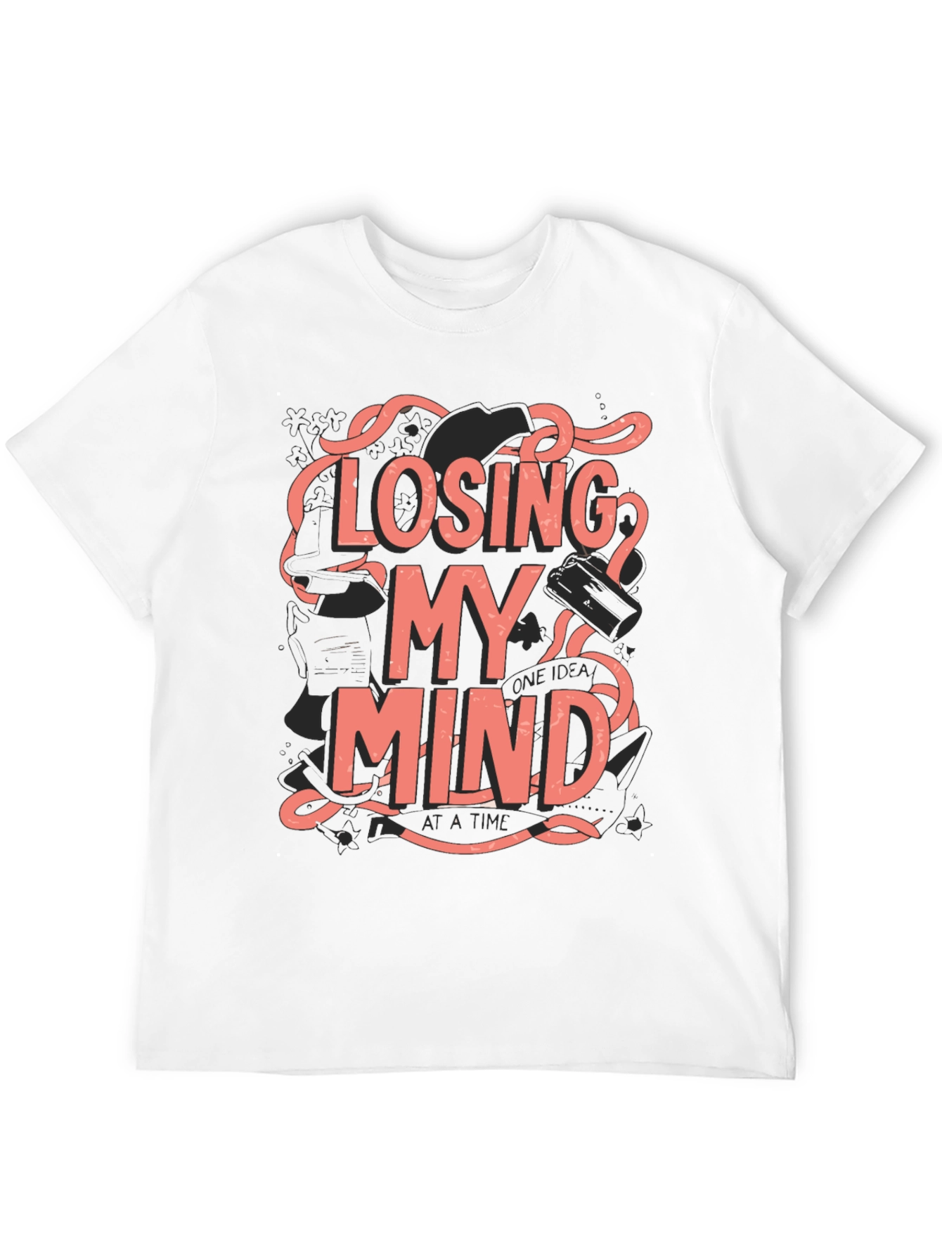 Losing My Mind Graphic Tee - Black