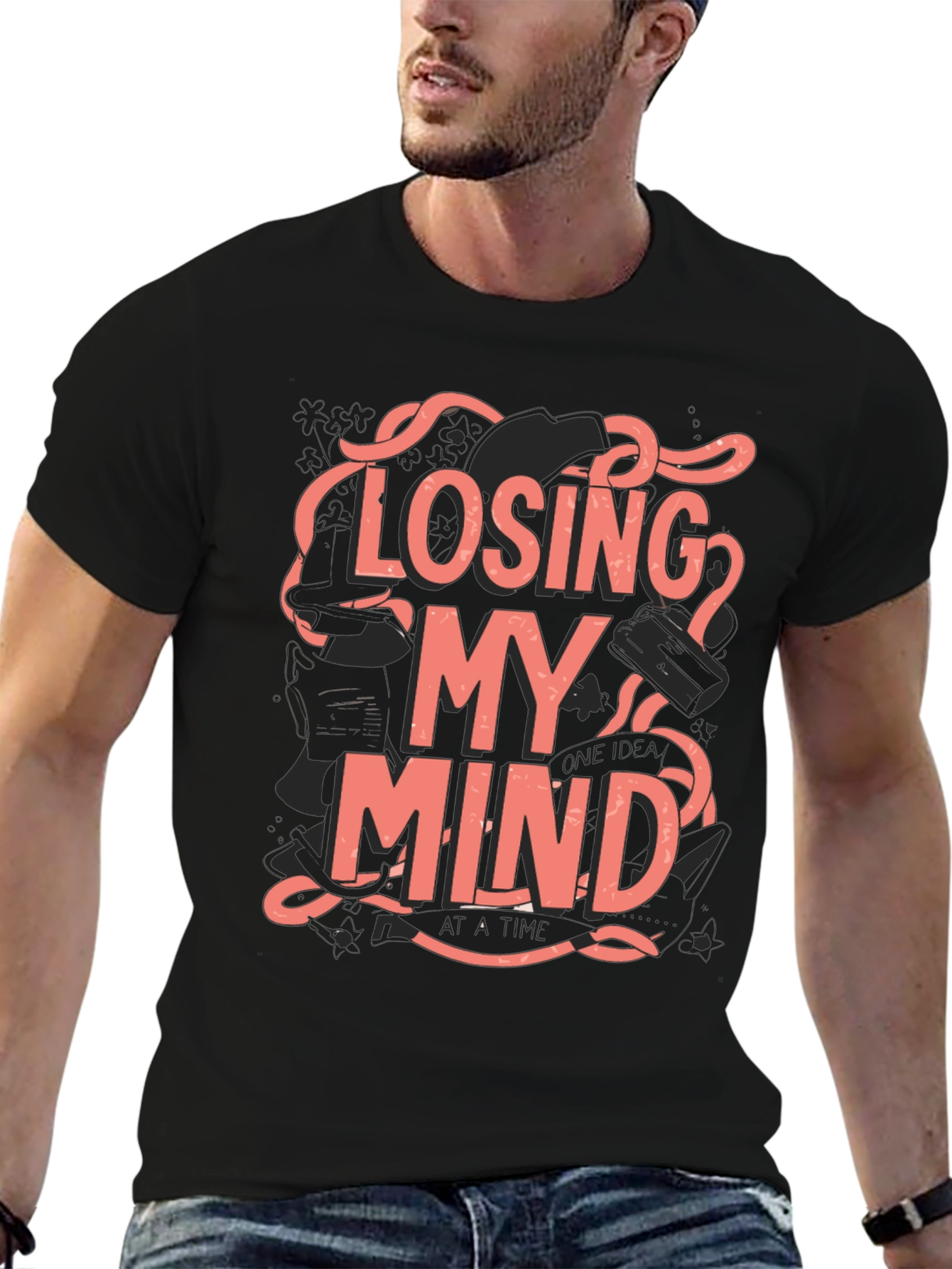 Losing My Mind Graphic Tee - Black
