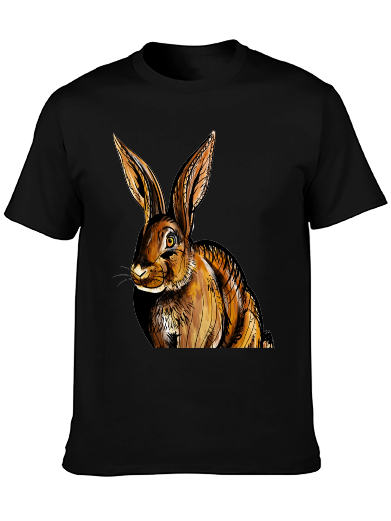 Rabbit Graphic T-Shirt - Black Cotton Tee