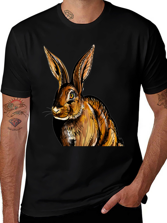 Rabbit Graphic T-Shirt - Black Cotton Tee