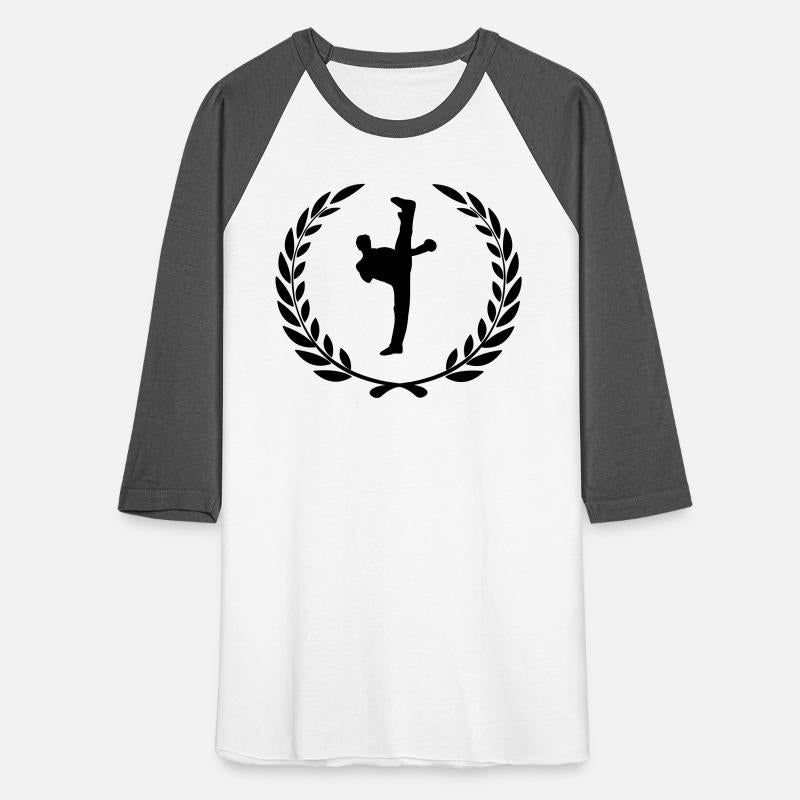 Karate kick in laurel wreath