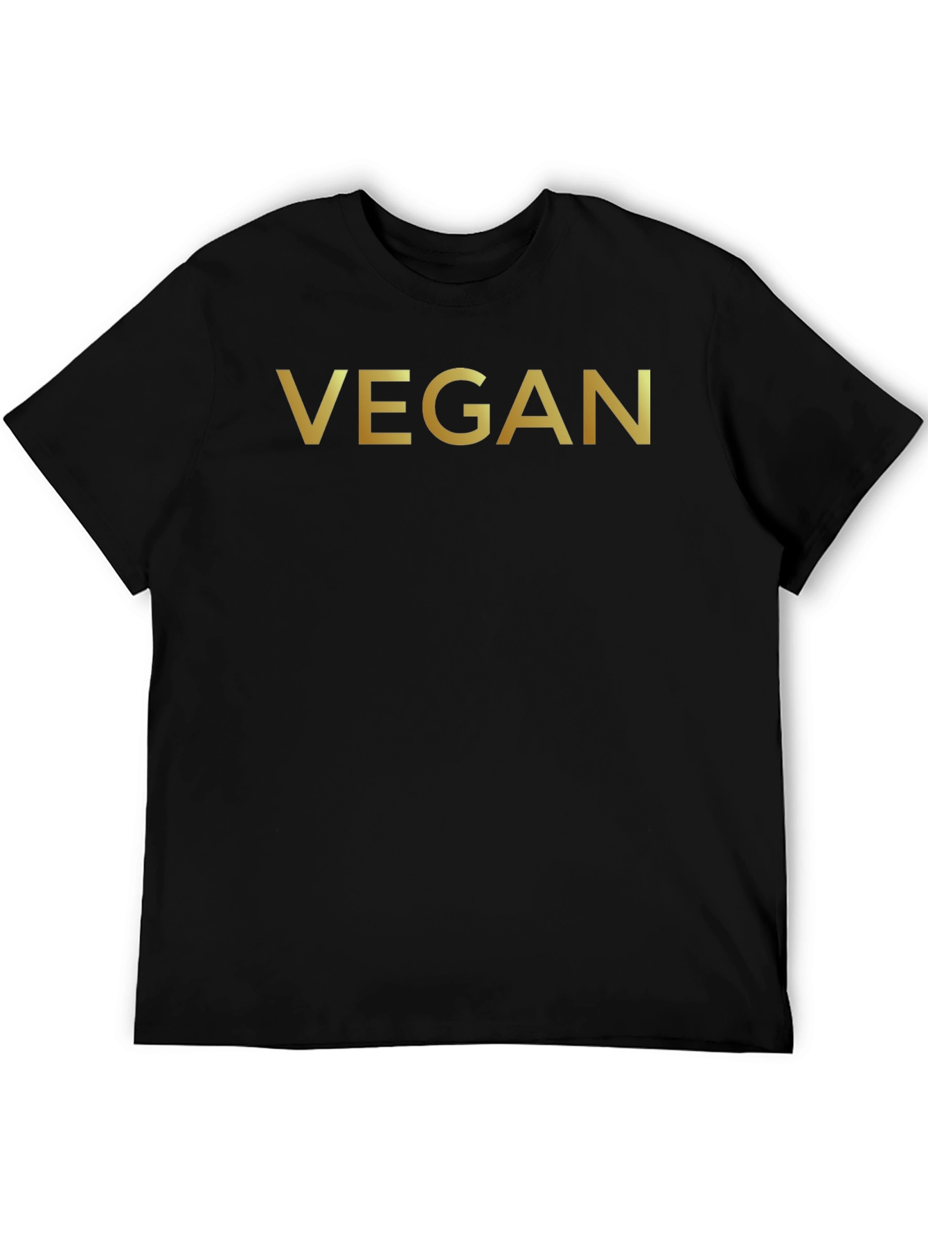 Vegan Statement T-Shirt - Stylish Gold Lettering