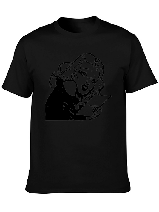 Vintage Comic Style Graphic Tee - Black