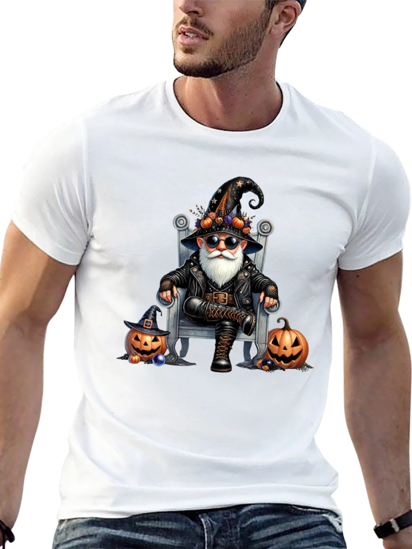 Gnome Witch Halloween T-Shirt - Rocker Style