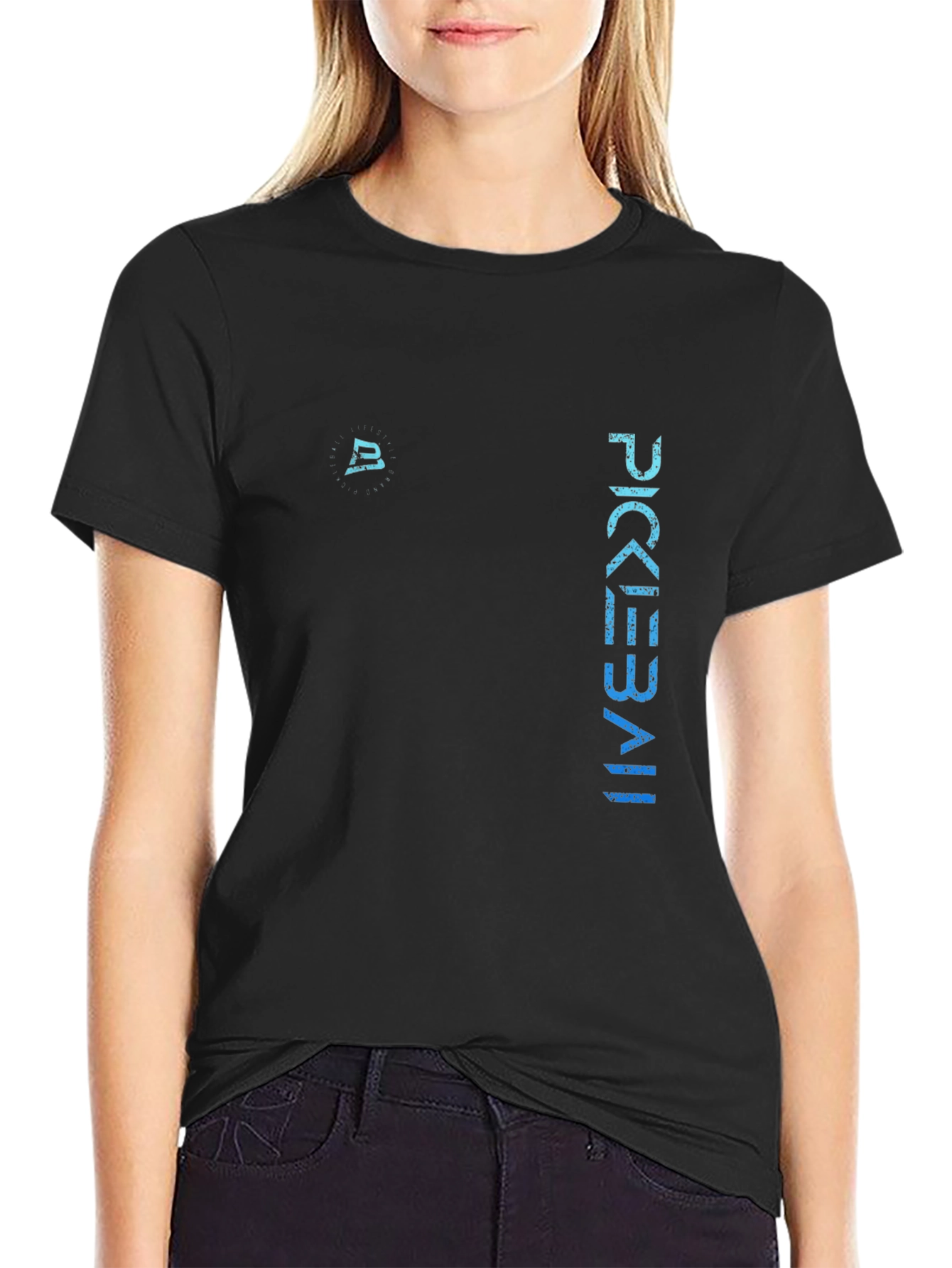 Pickleball Graphic Tee - Black Cotton T-Shirt
