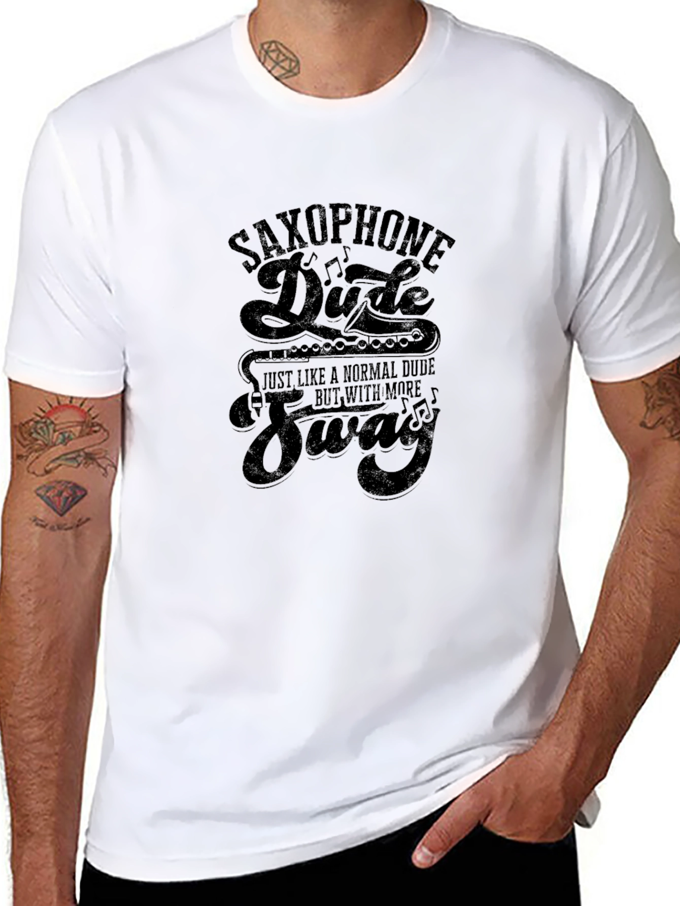 Saxophone Dude Graphic Tee - Music Lovers T-Shirt