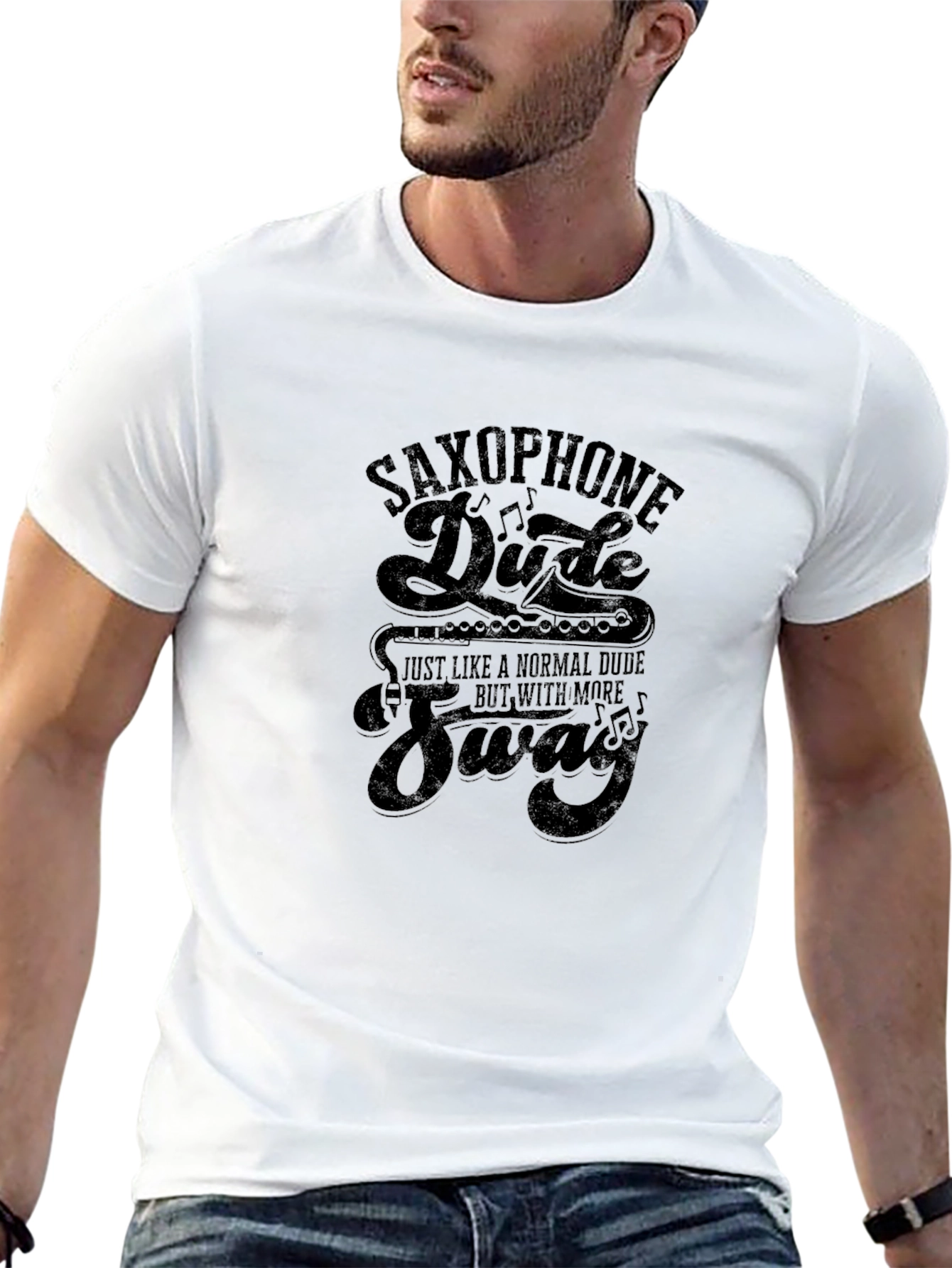 Saxophone Dude Graphic Tee - Music Lovers T-Shirt