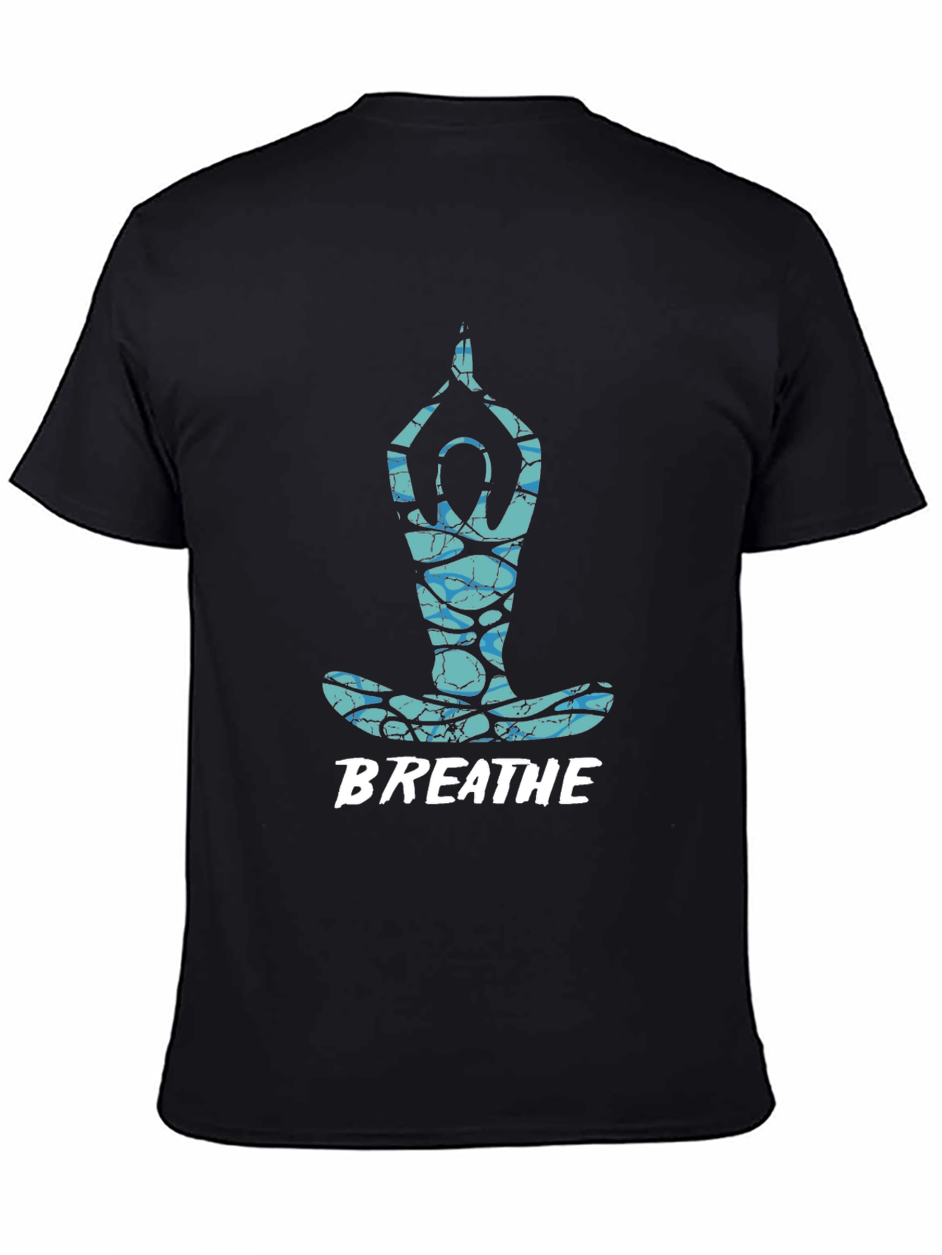 Breathe Yoga Pose Graphic Tee - Black