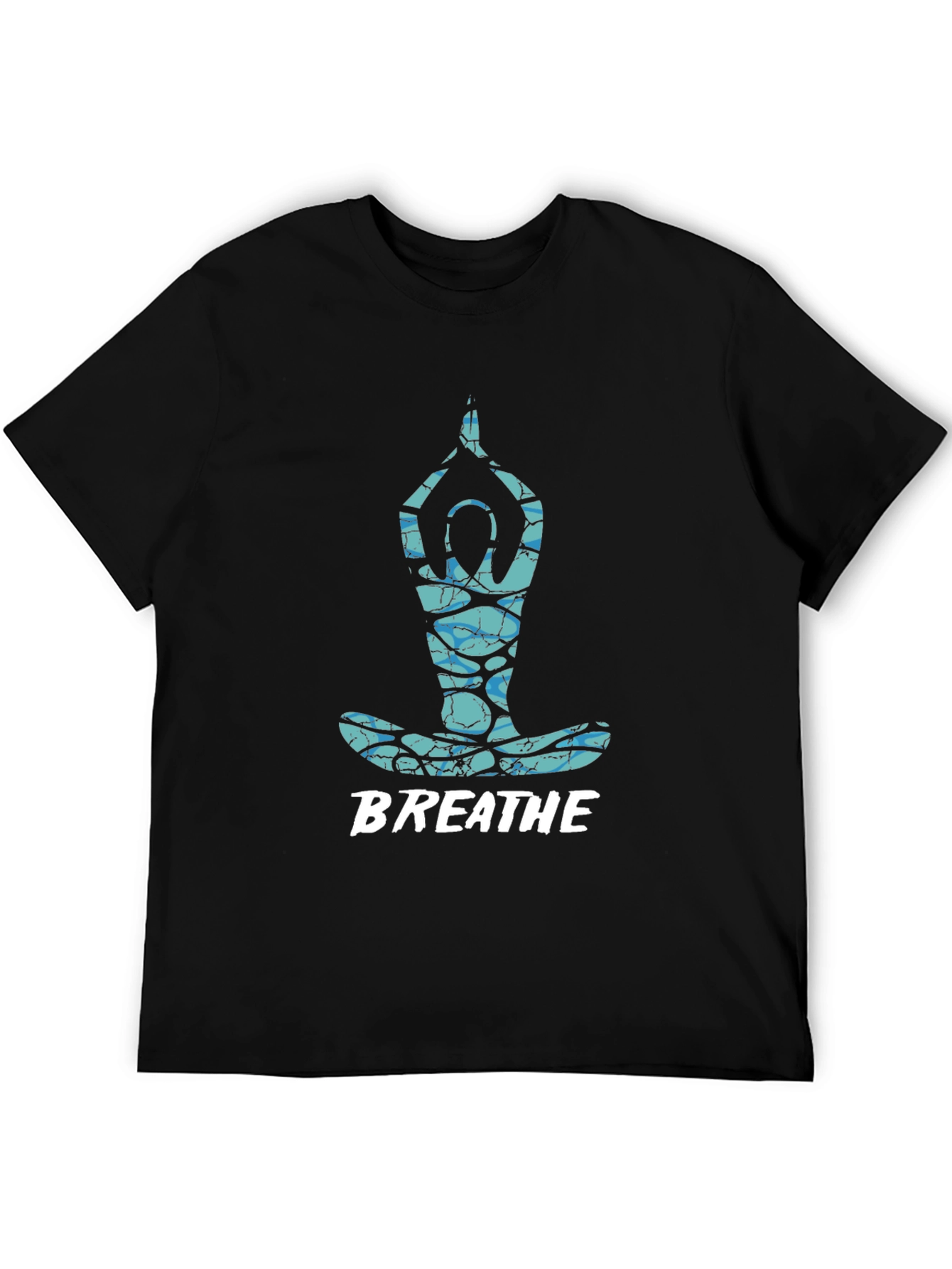 Breathe Yoga Pose Graphic Tee - Black