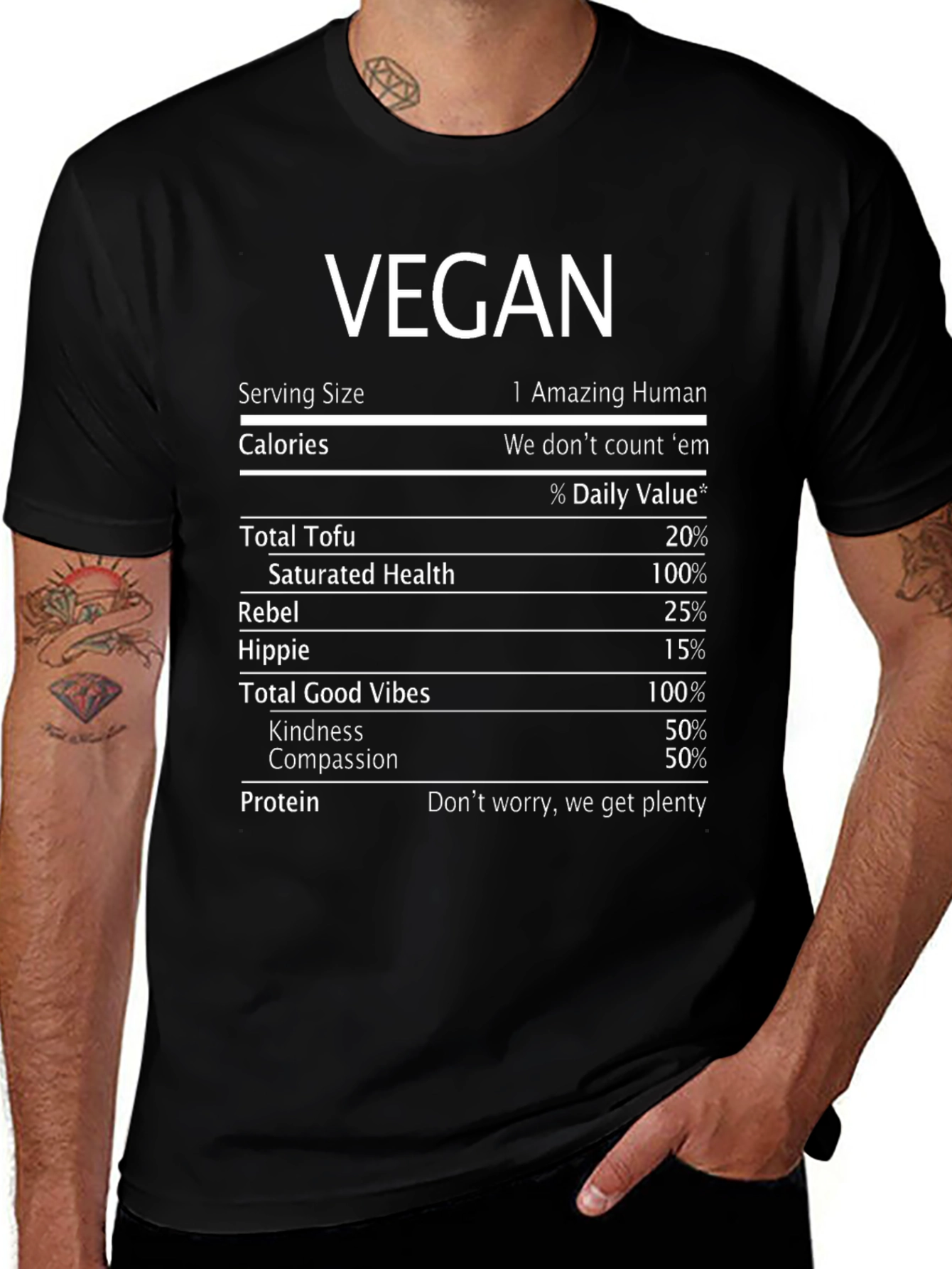 Vegan Nutritional Facts T-Shirt