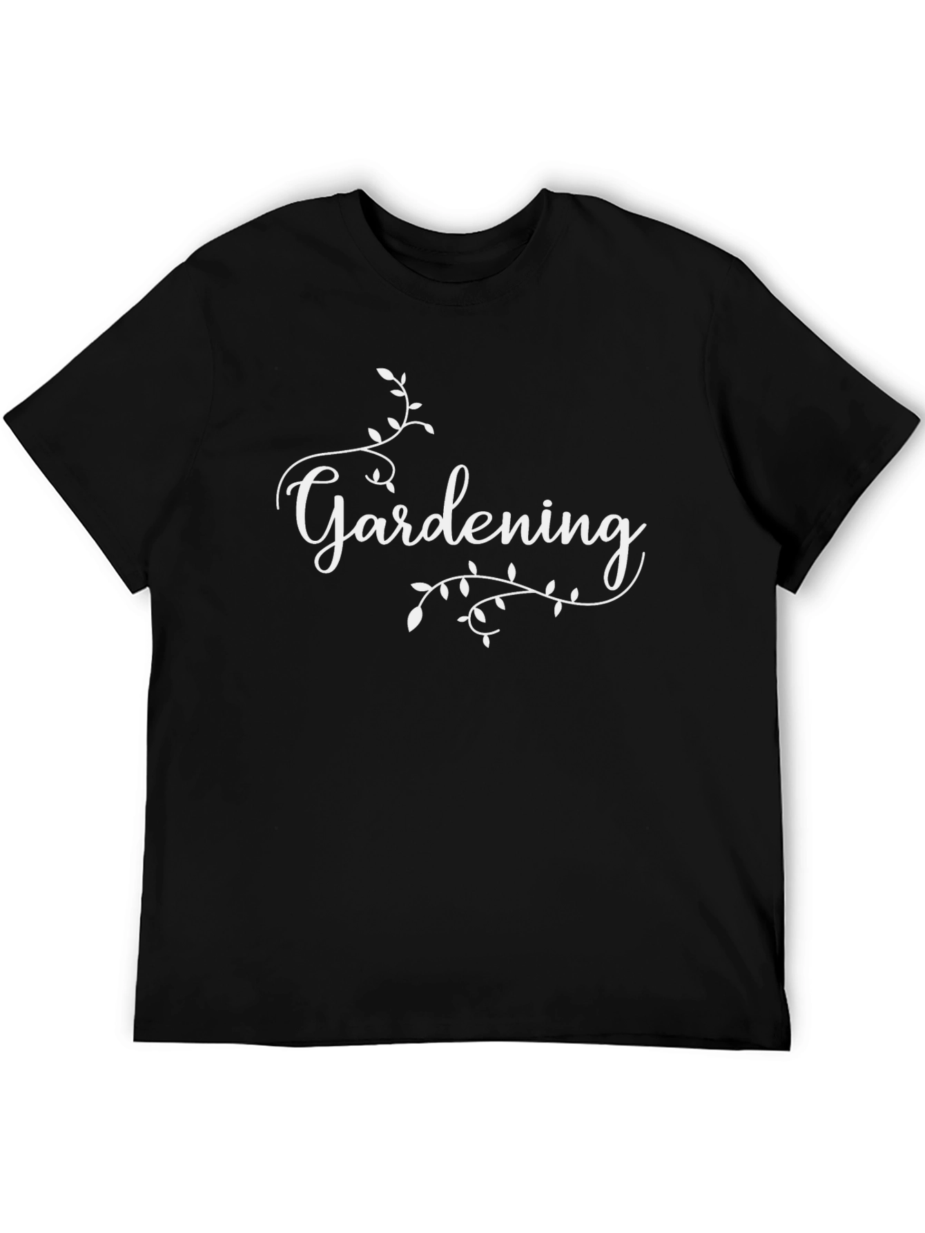 Gardening Script Black T-Shirt