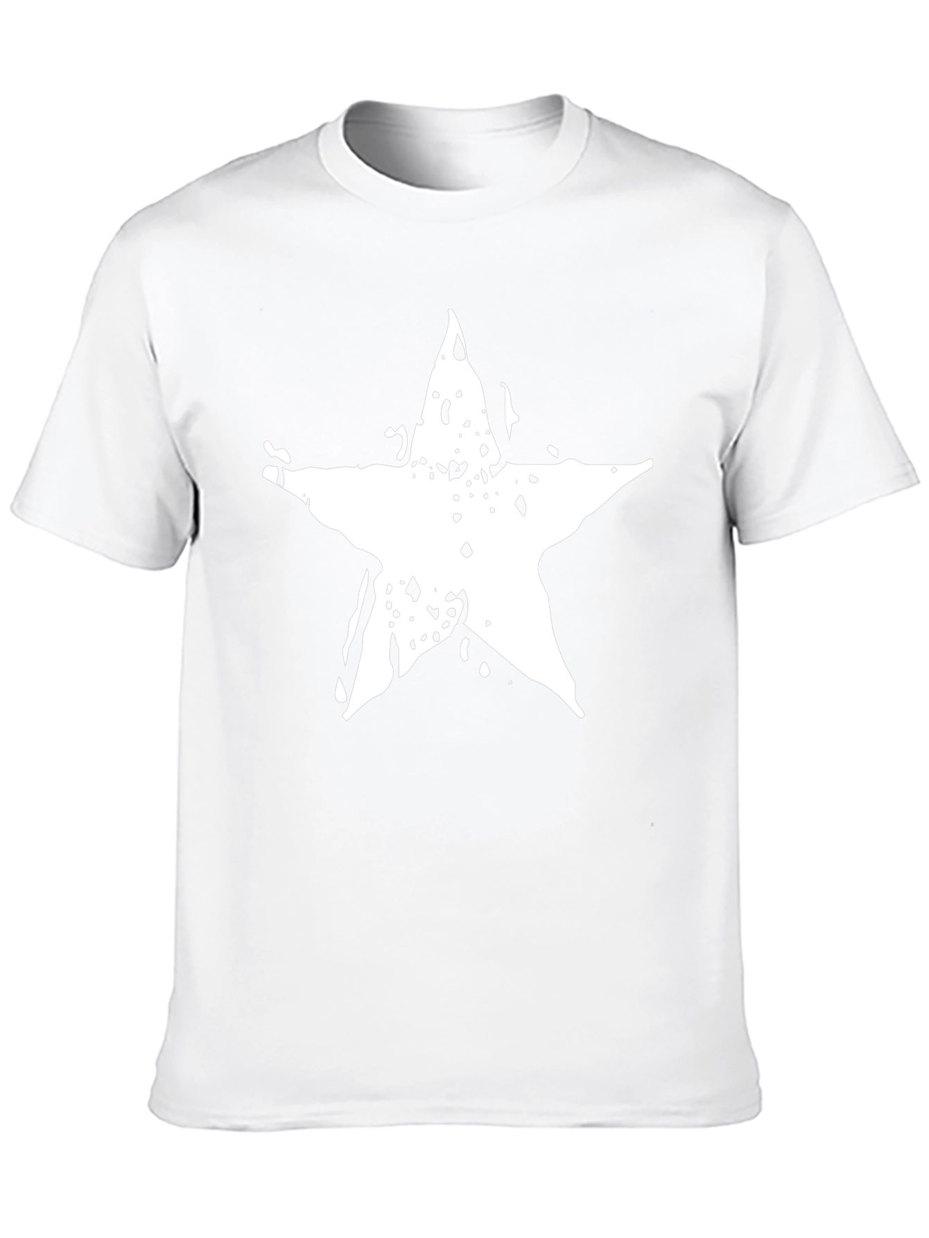 Black T-Shirt with Distressed Star Graphic