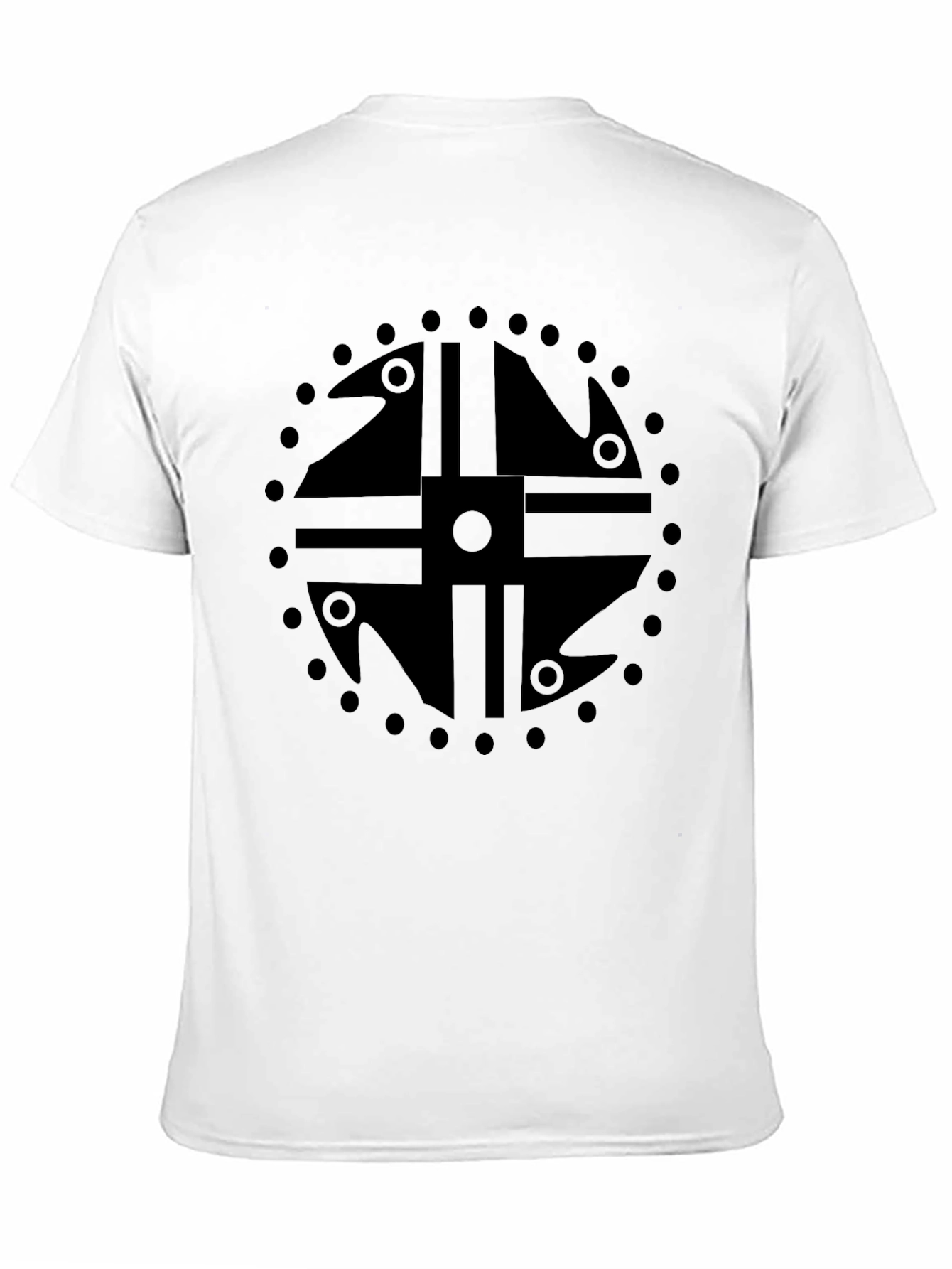 Black T-Shirt with Geometric Circle Design