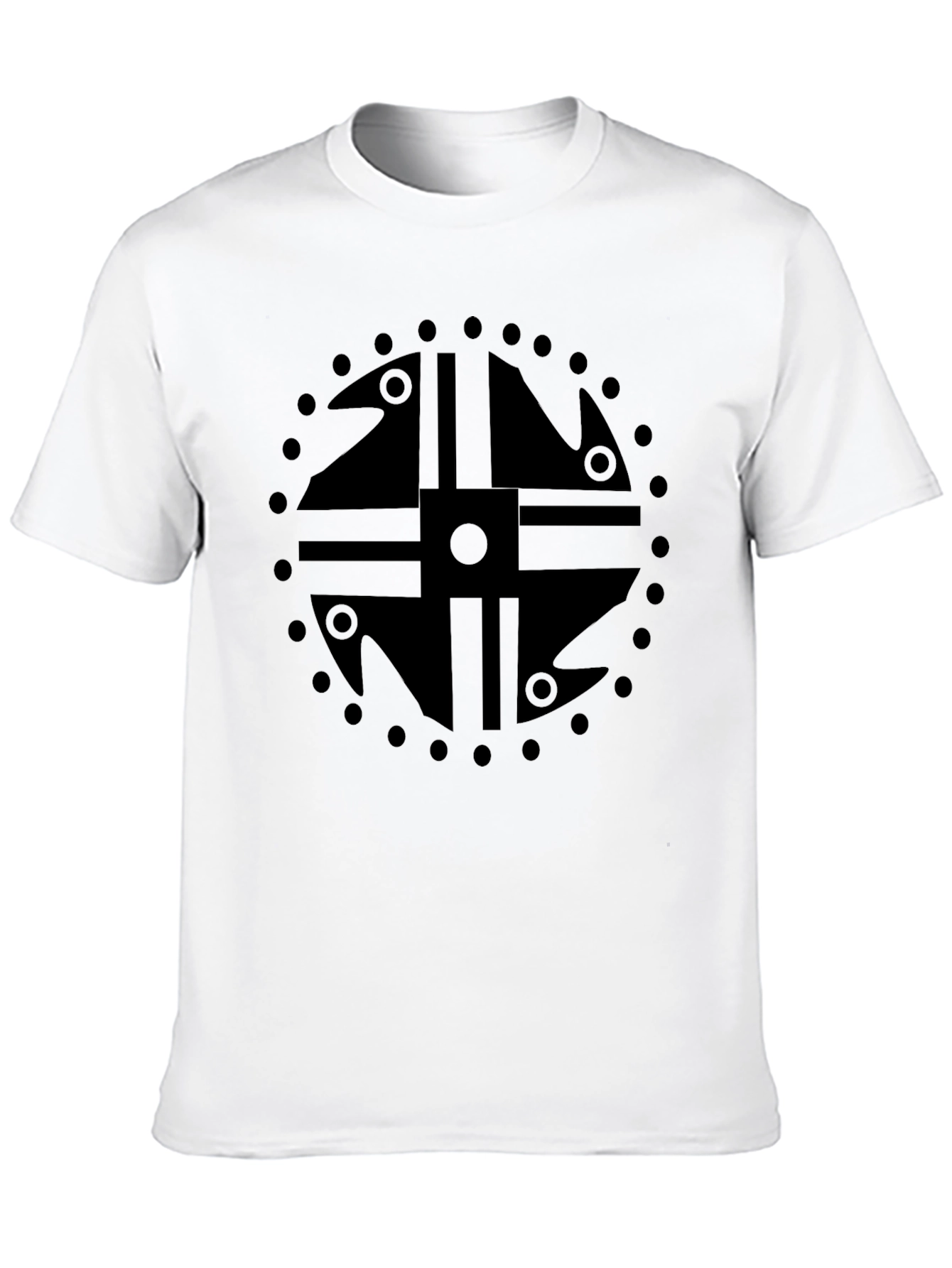 Black T-Shirt with Geometric Circle Design