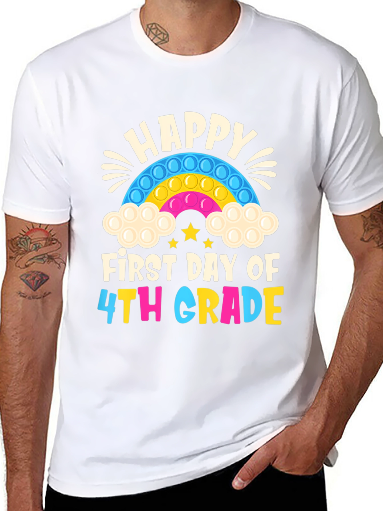 Happy First Day of 4th Grade Pop It T-Shirt