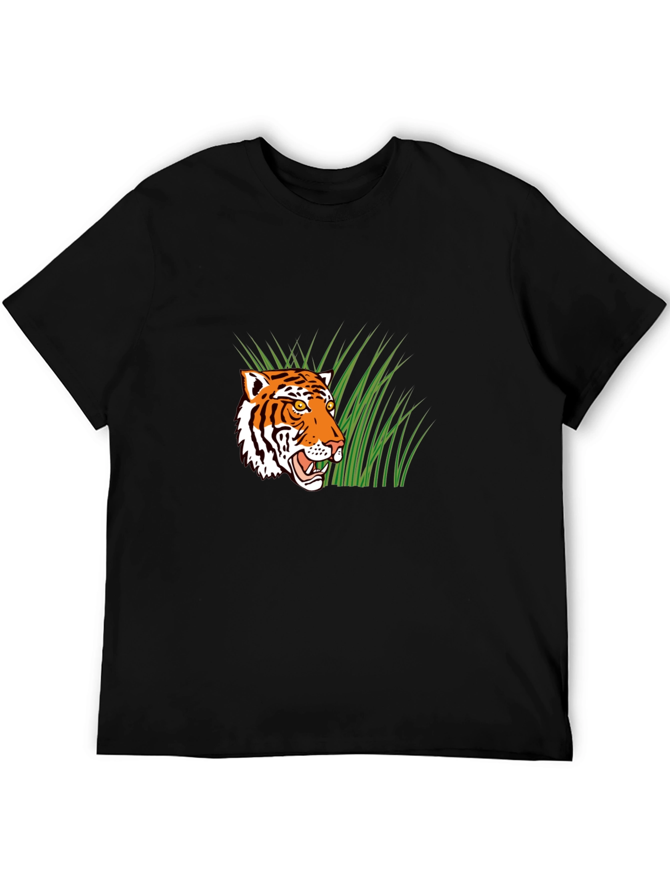 Tiger Graphic T-Shirt - Black Crew Neck