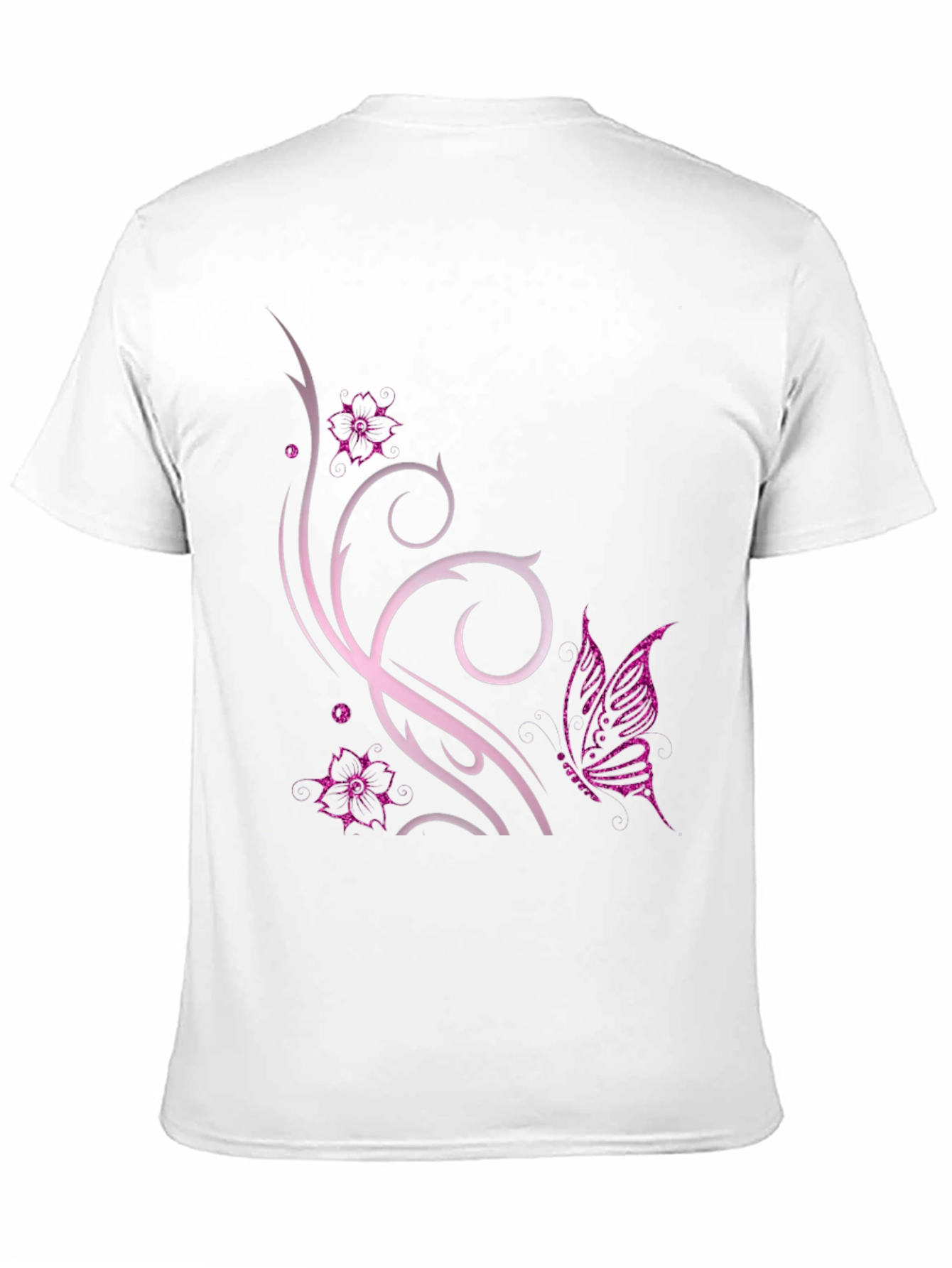 Butterfly Floral Graphic Black T-Shirt