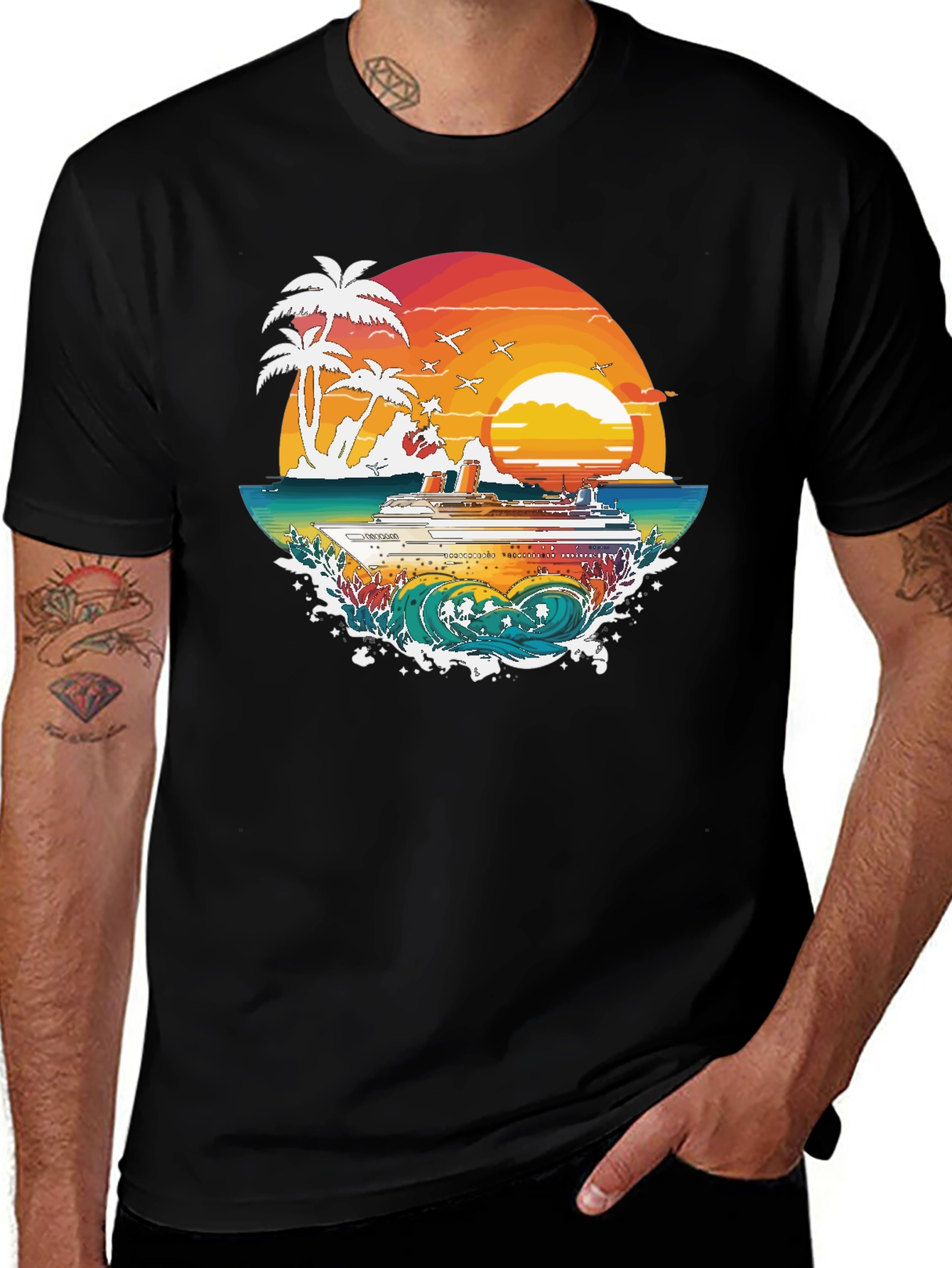 Tropical Cruise Graphic Tee - Island Vibes