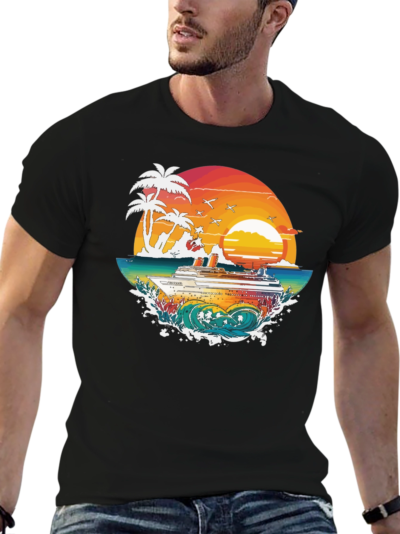 Tropical Cruise Graphic Tee - Island Vibes