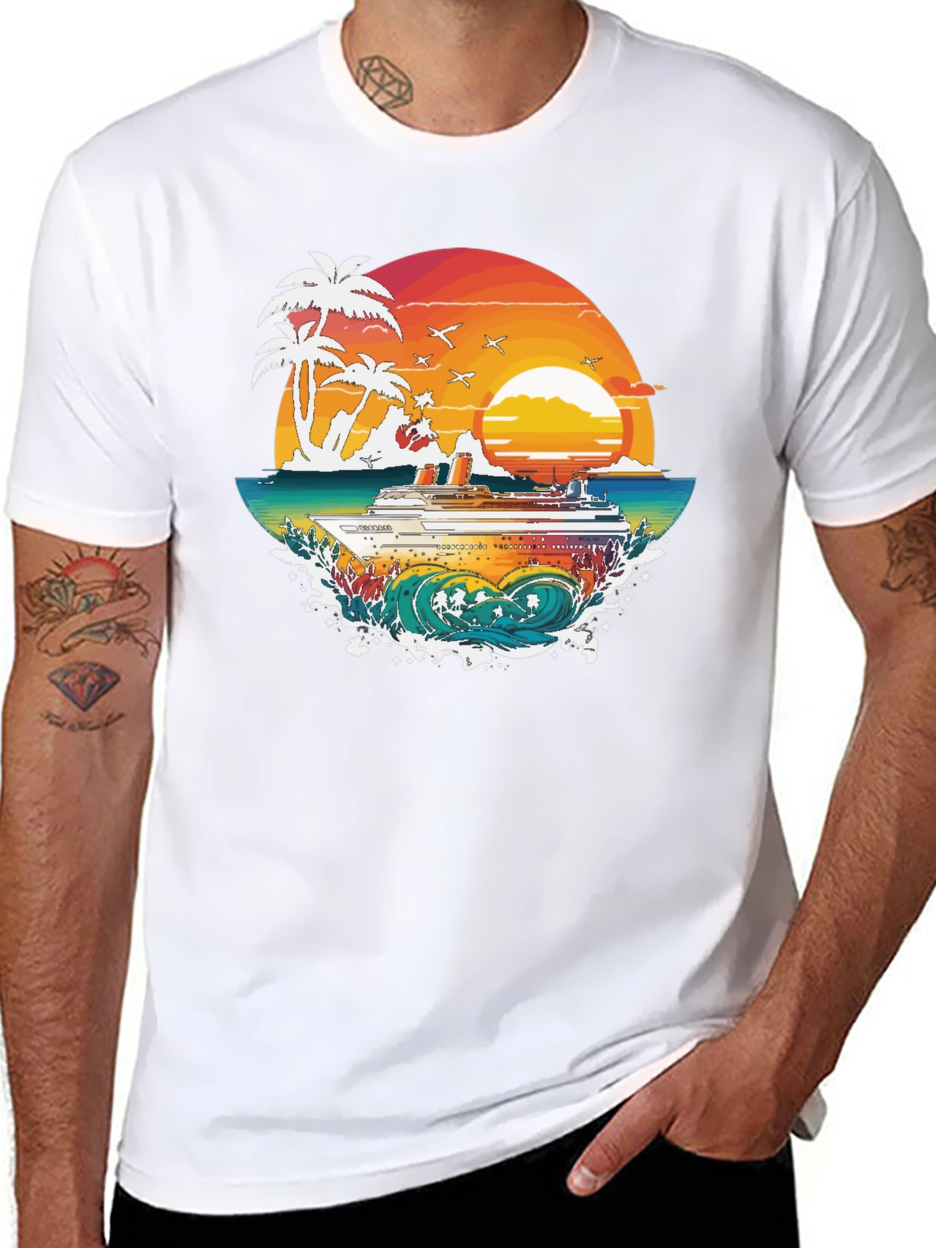 Tropical Cruise Graphic Tee - Island Vibes