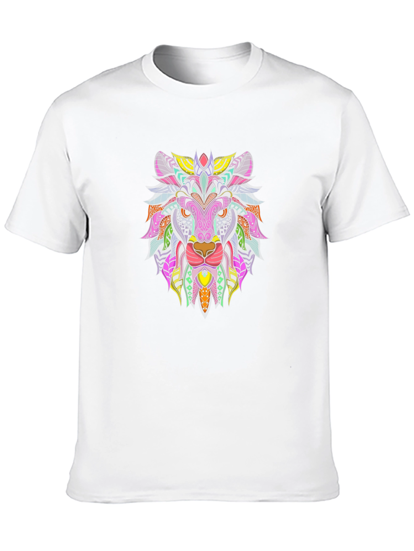 Vibrant Lion Graphic Tee - Mens Black T-Shirt