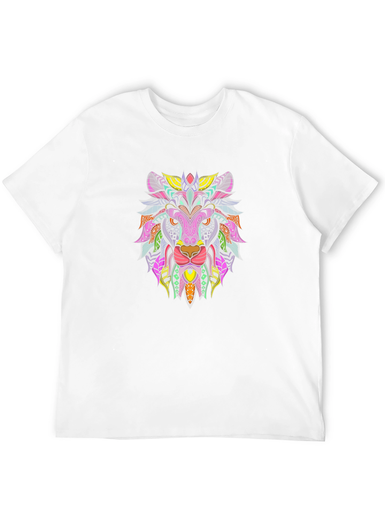 Vibrant Lion Graphic Tee - Mens Black T-Shirt