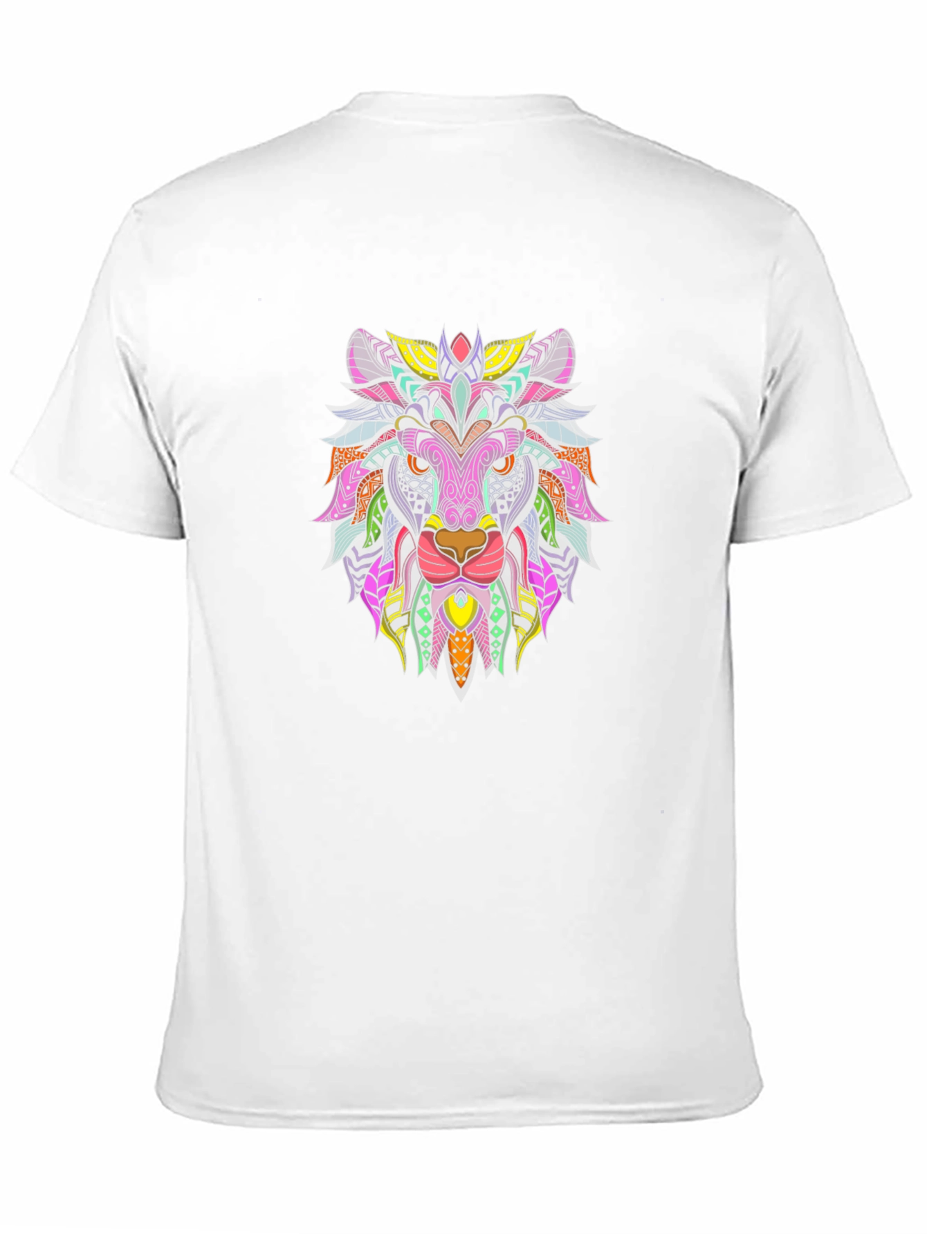 Vibrant Lion Graphic Tee - Mens Black T-Shirt