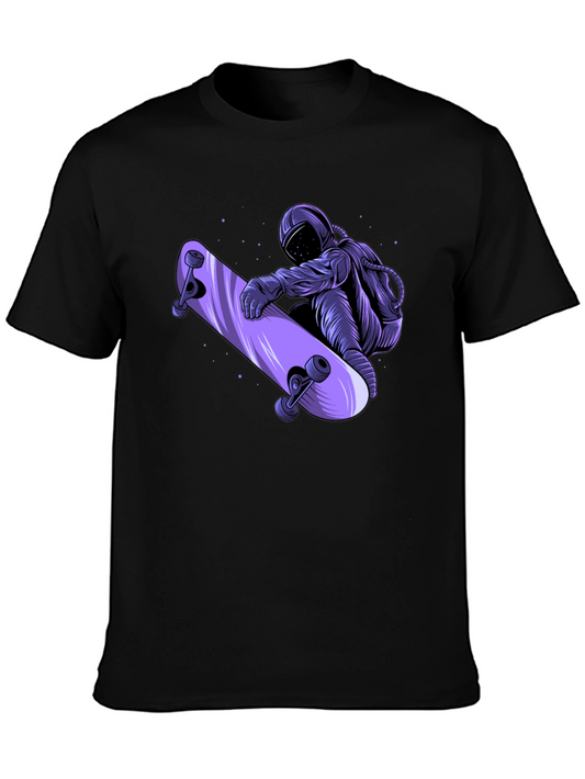 Astronaut Skateboarder Graphic T-Shirt