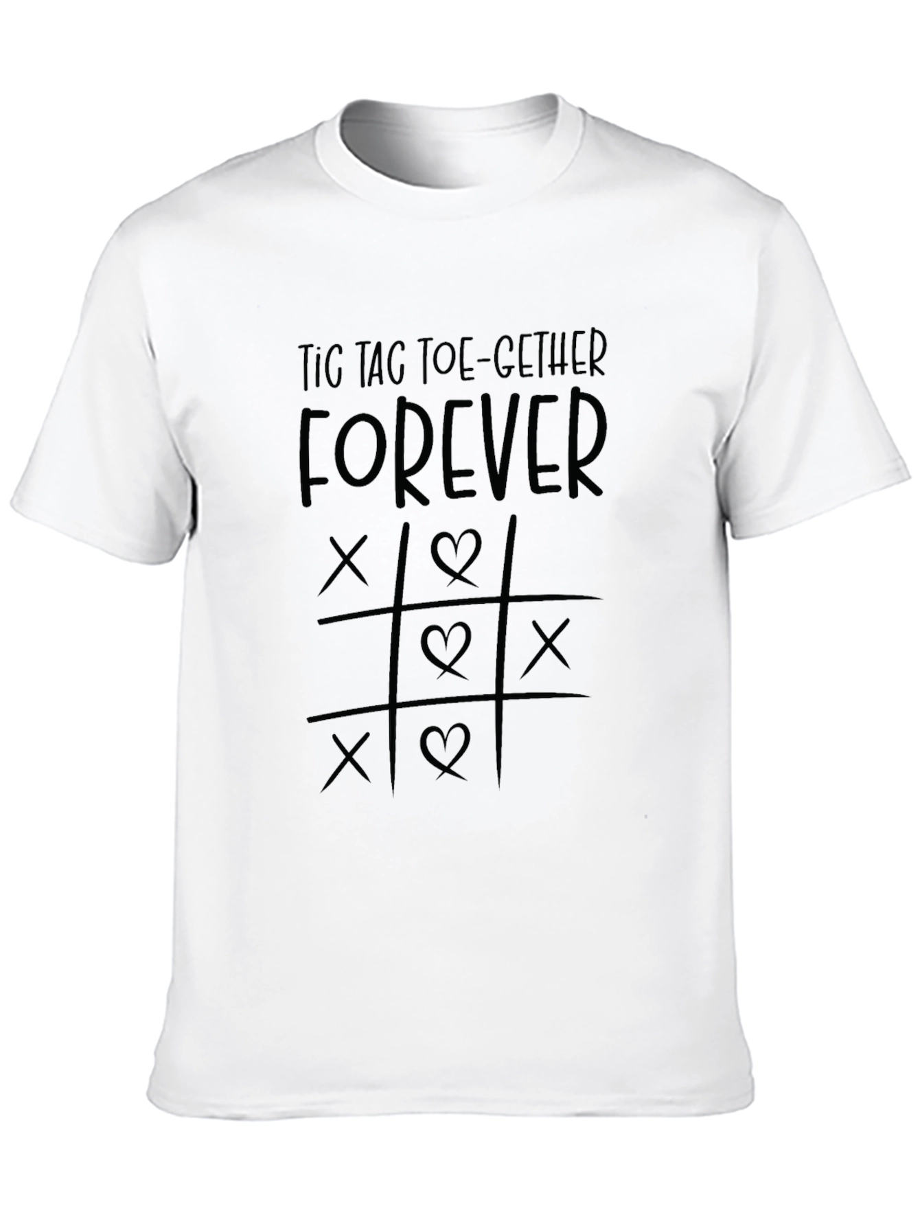 Tic Tac Toe-gether Forever Black T-Shirt