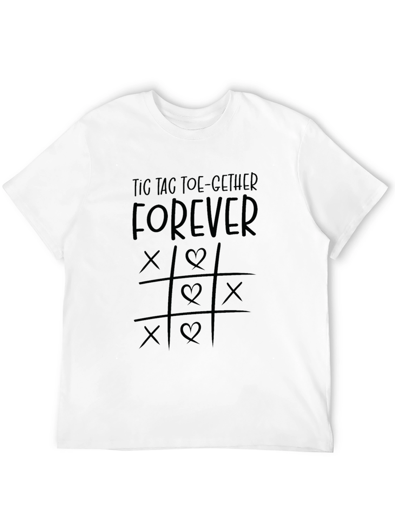Tic Tac Toe-gether Forever Black T-Shirt