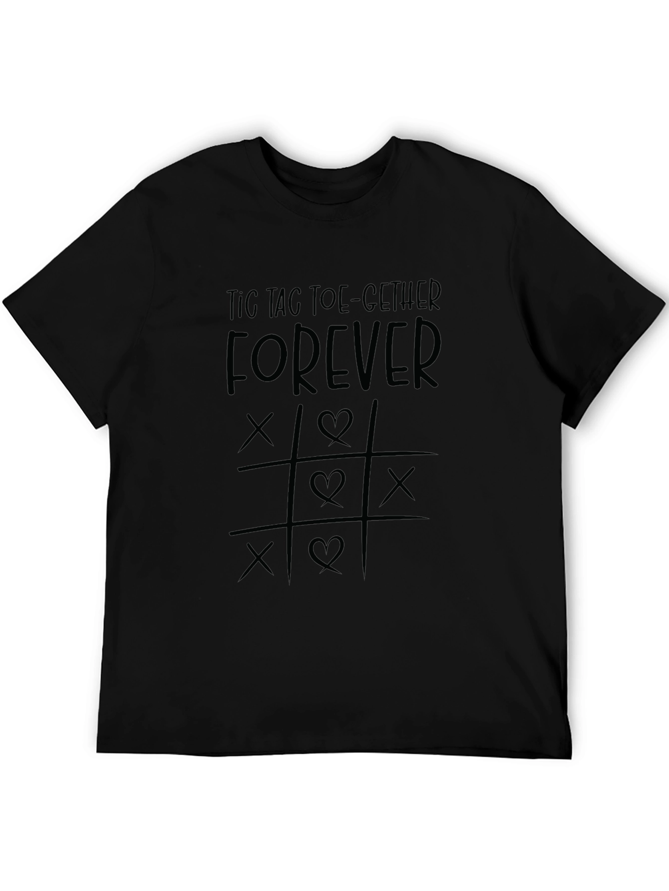 Tic Tac Toe-gether Forever Black T-Shirt