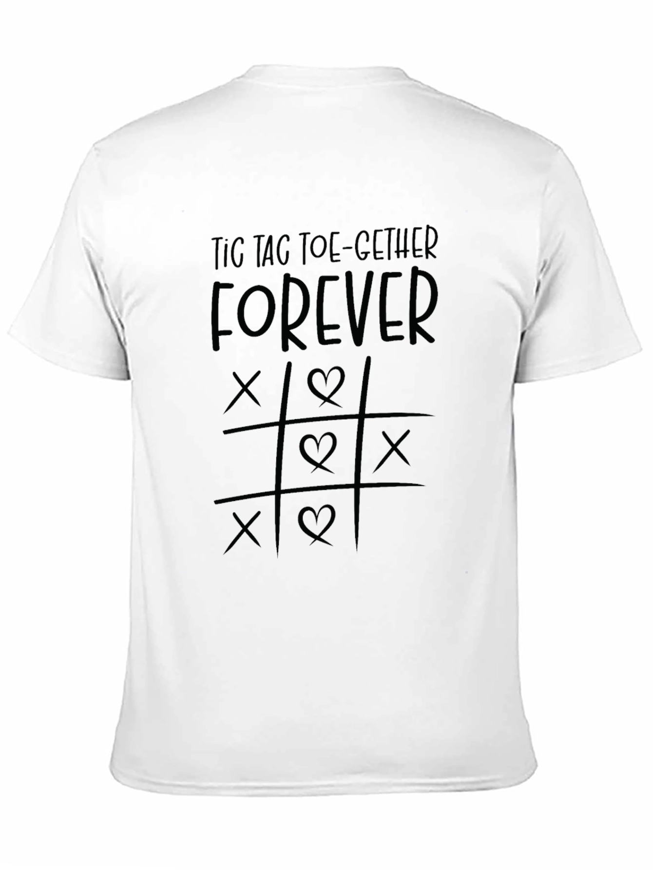 Tic Tac Toe-gether Forever Black T-Shirt