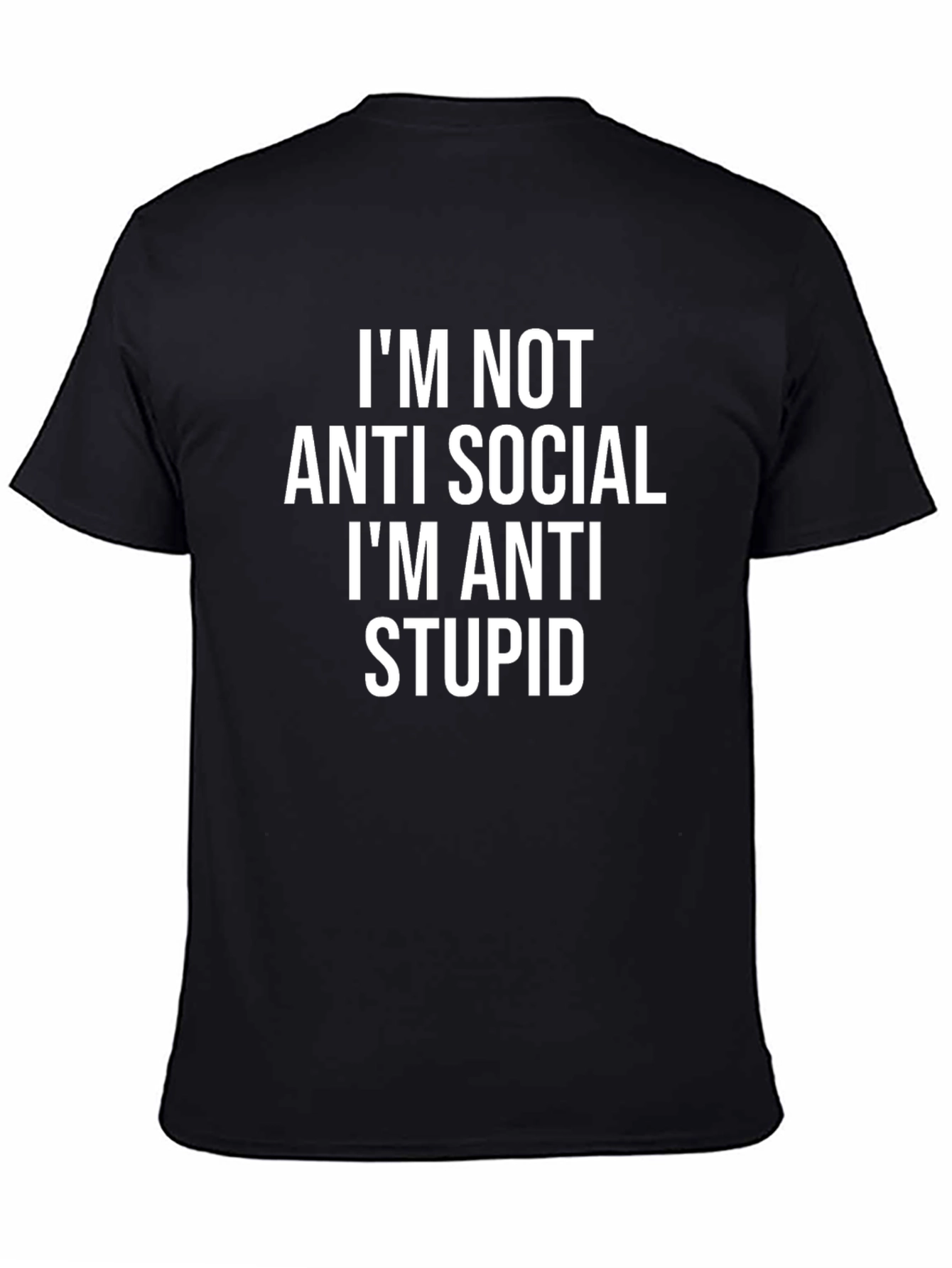 Anti Stupid Slogan Graphic T-Shirt