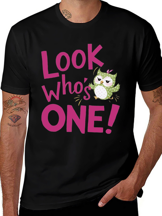 Look Whos One! Owl Birthday T-Shirt