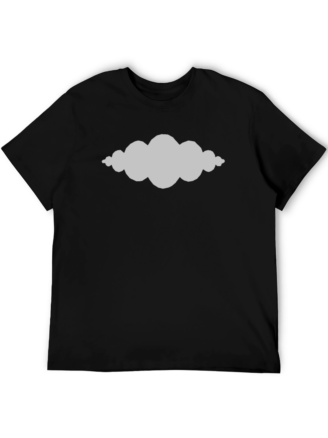 Mens Black T-Shirt with Abstract Cloud Design