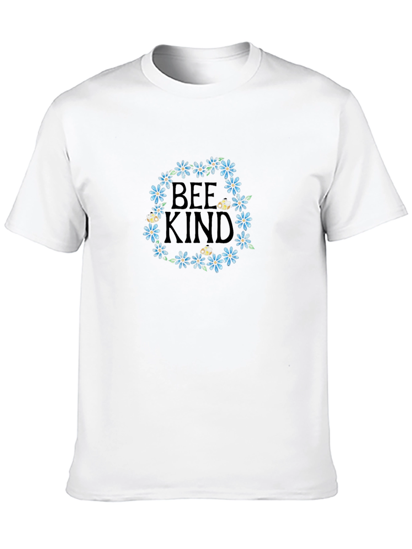 Bee Kind Floral Wreath Black T-Shirt